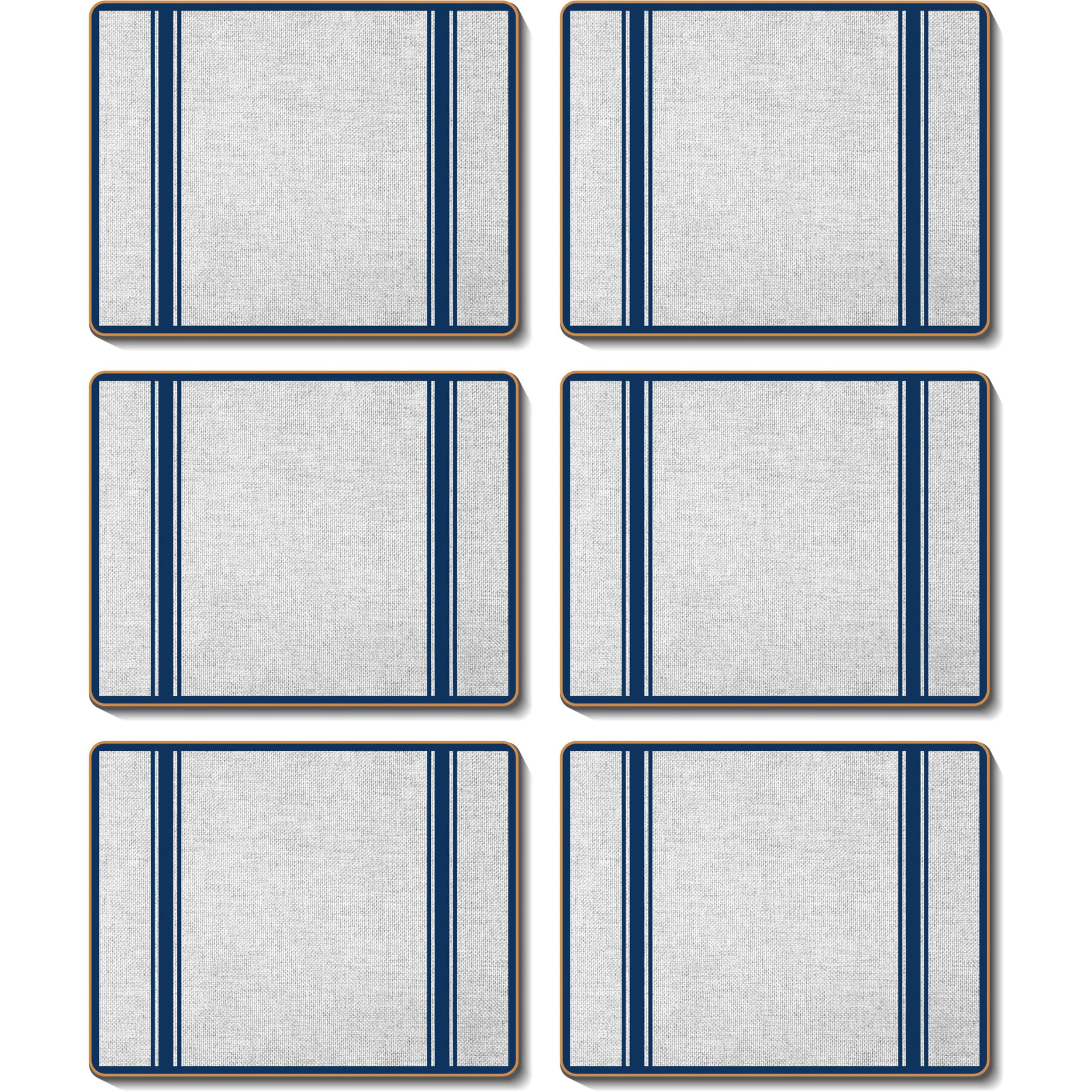 Cinnamon Hamptons Navy Placemat 6 Piece Set