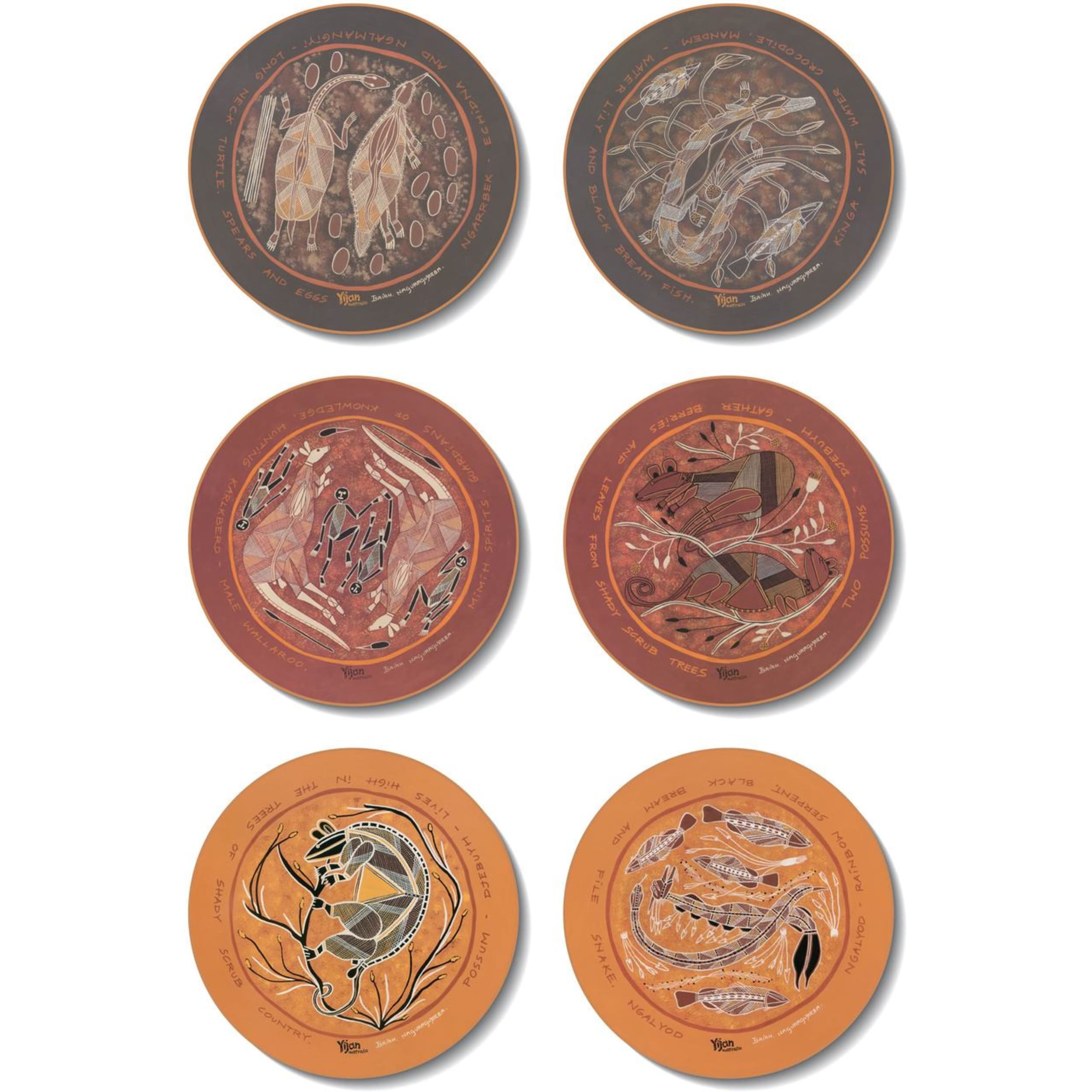Cinnamon Openelli Round Coaster 6 Piece Set