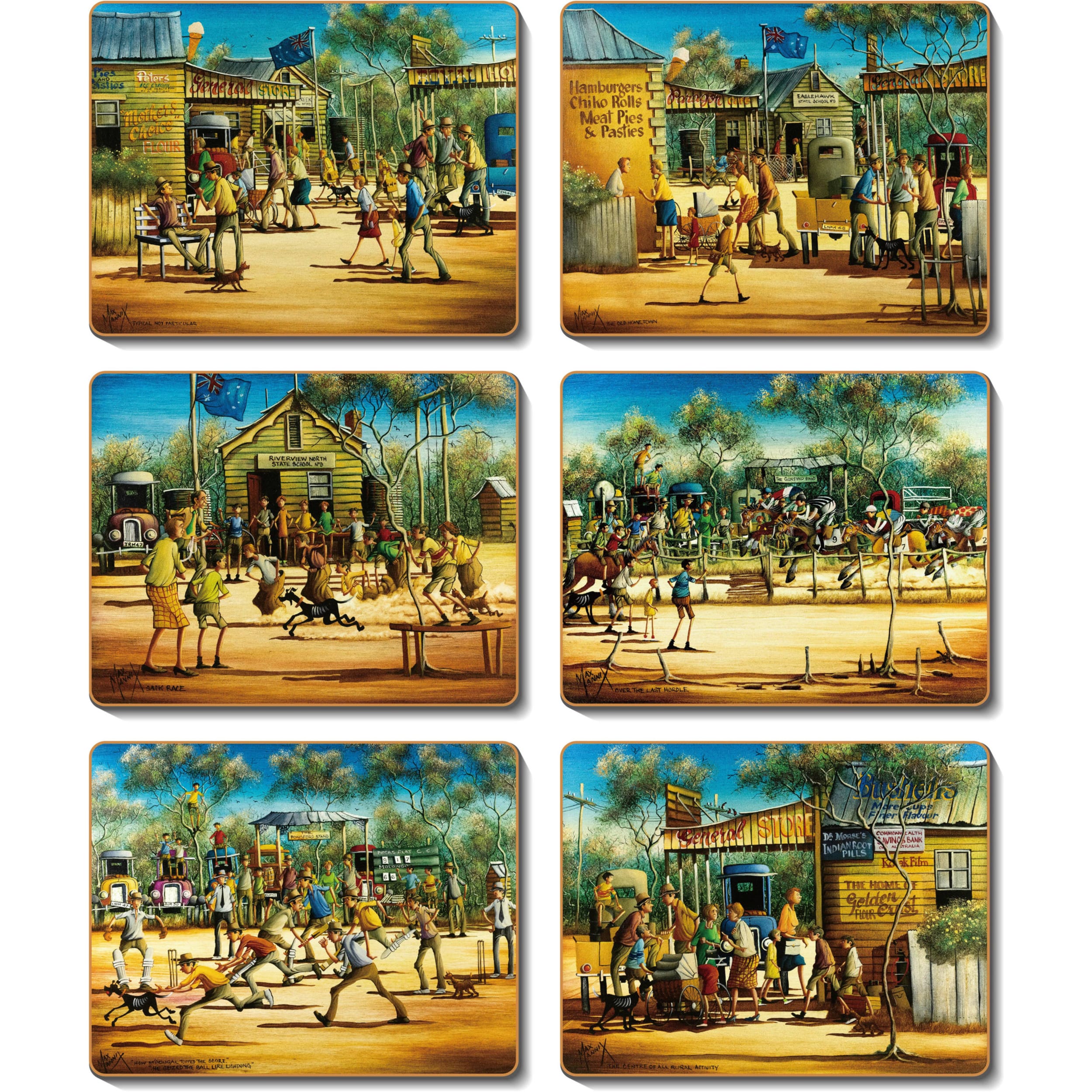 Cinnamon The Old Hometown Placemat 6 Piece Set