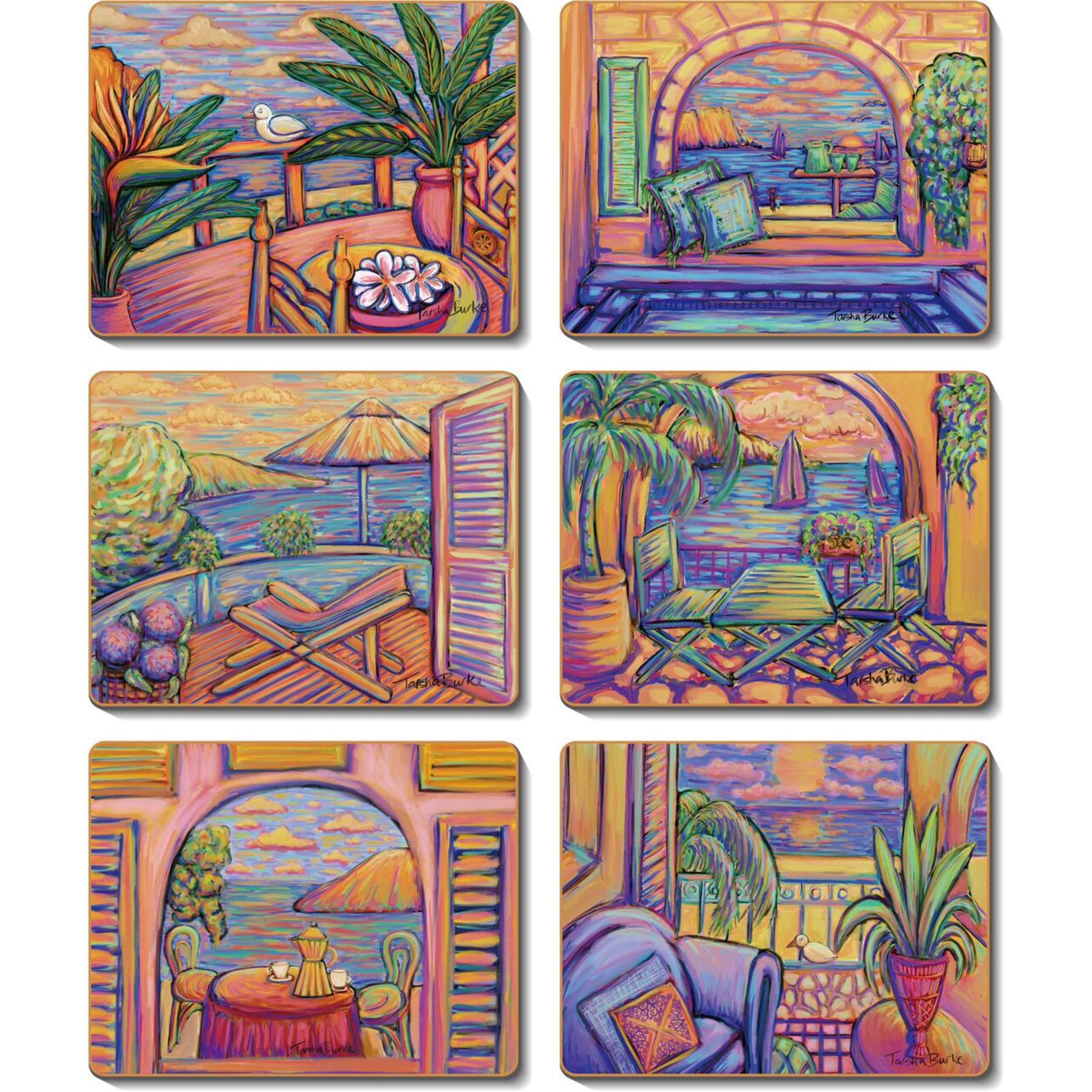 Cinnamon Colours of the Coast Coaster 6 Piece Set