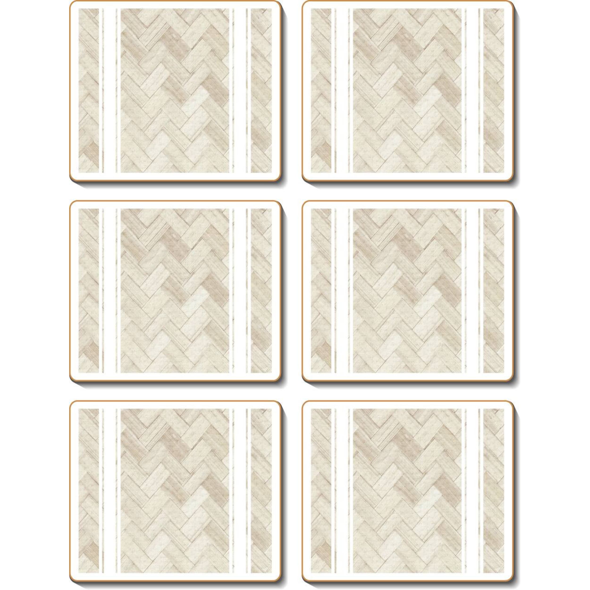 Cinnamon Hamptons Oak Coaster 6 Piece Set