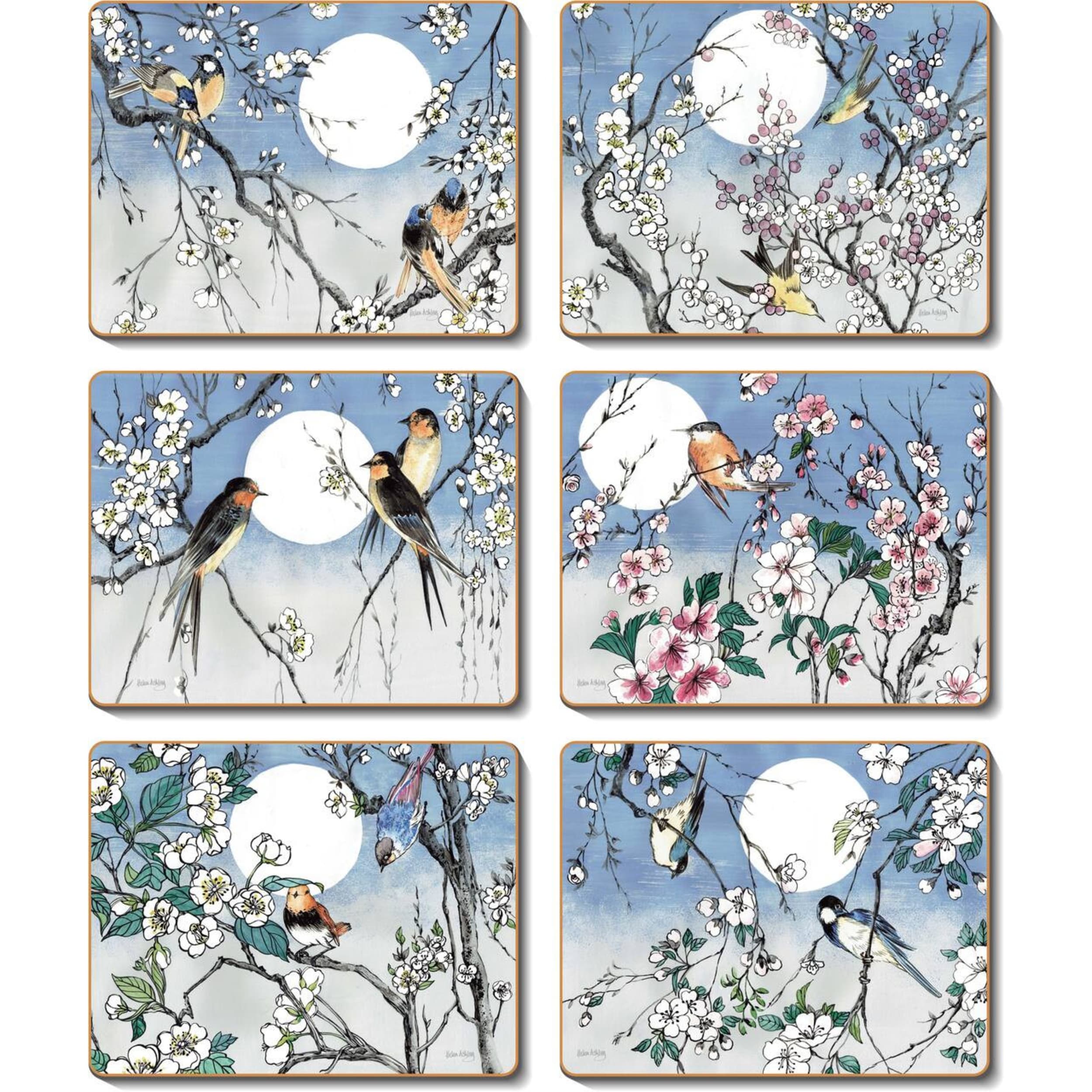 Cinnamon Blossom Moon Placemat 6 Piece Set