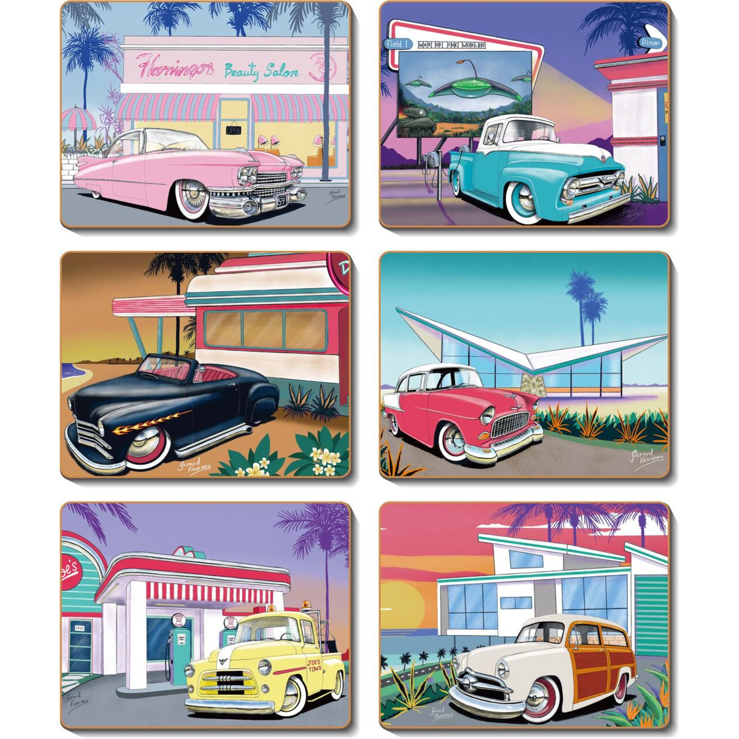 Cinnamon 50's Cool Placemat 6 Piece Set
