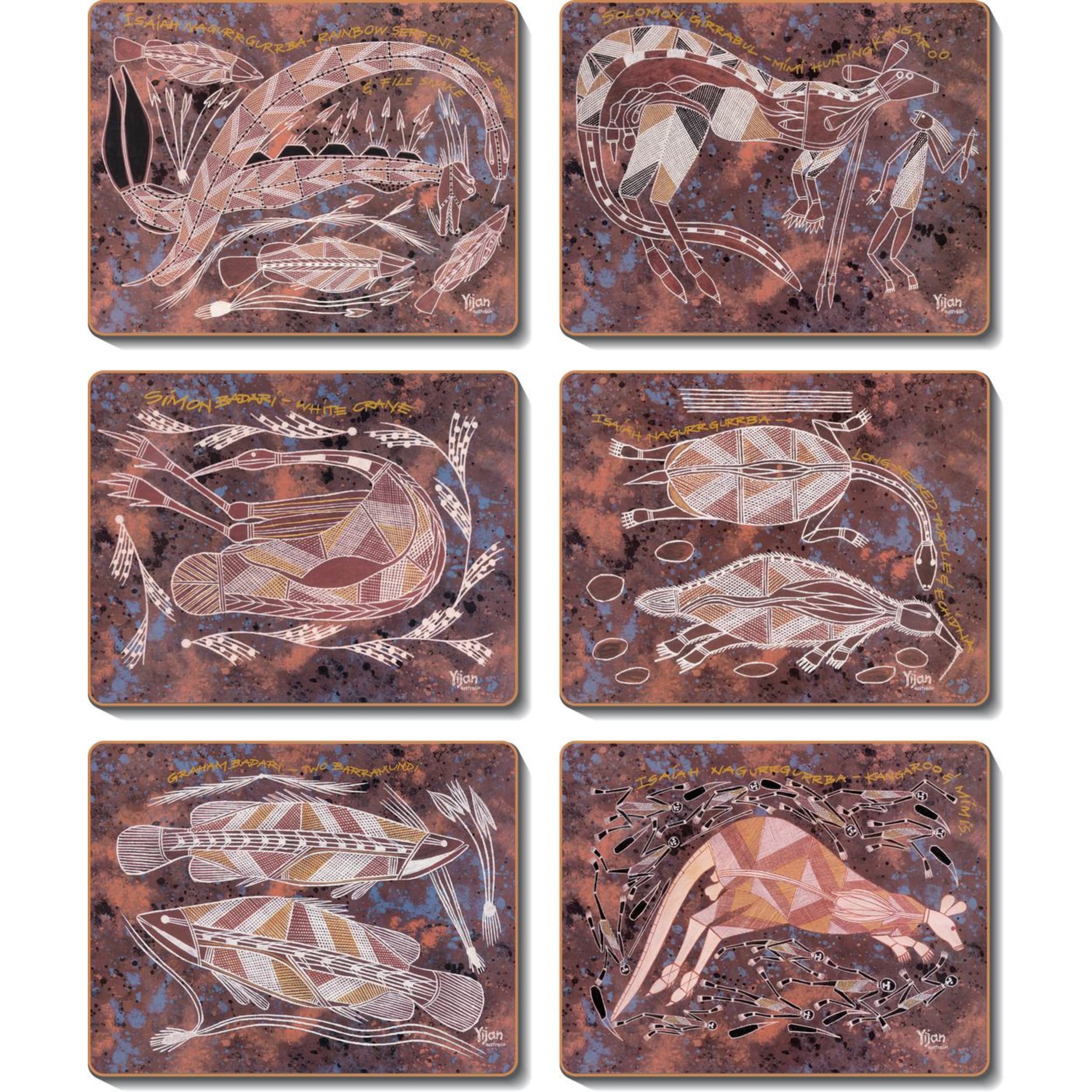 Cinnamon Injalak Coaster 6 Piece Set