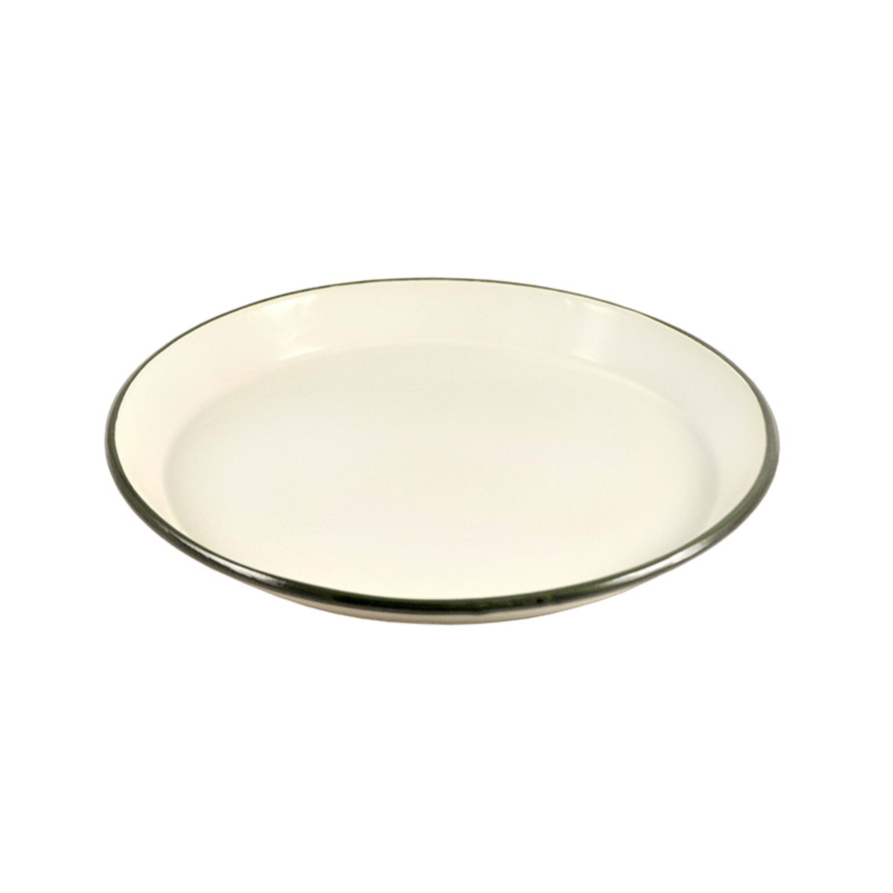 Urban Style Enamelware Share Plate 30x2.85cm - Cottage with Green Rim