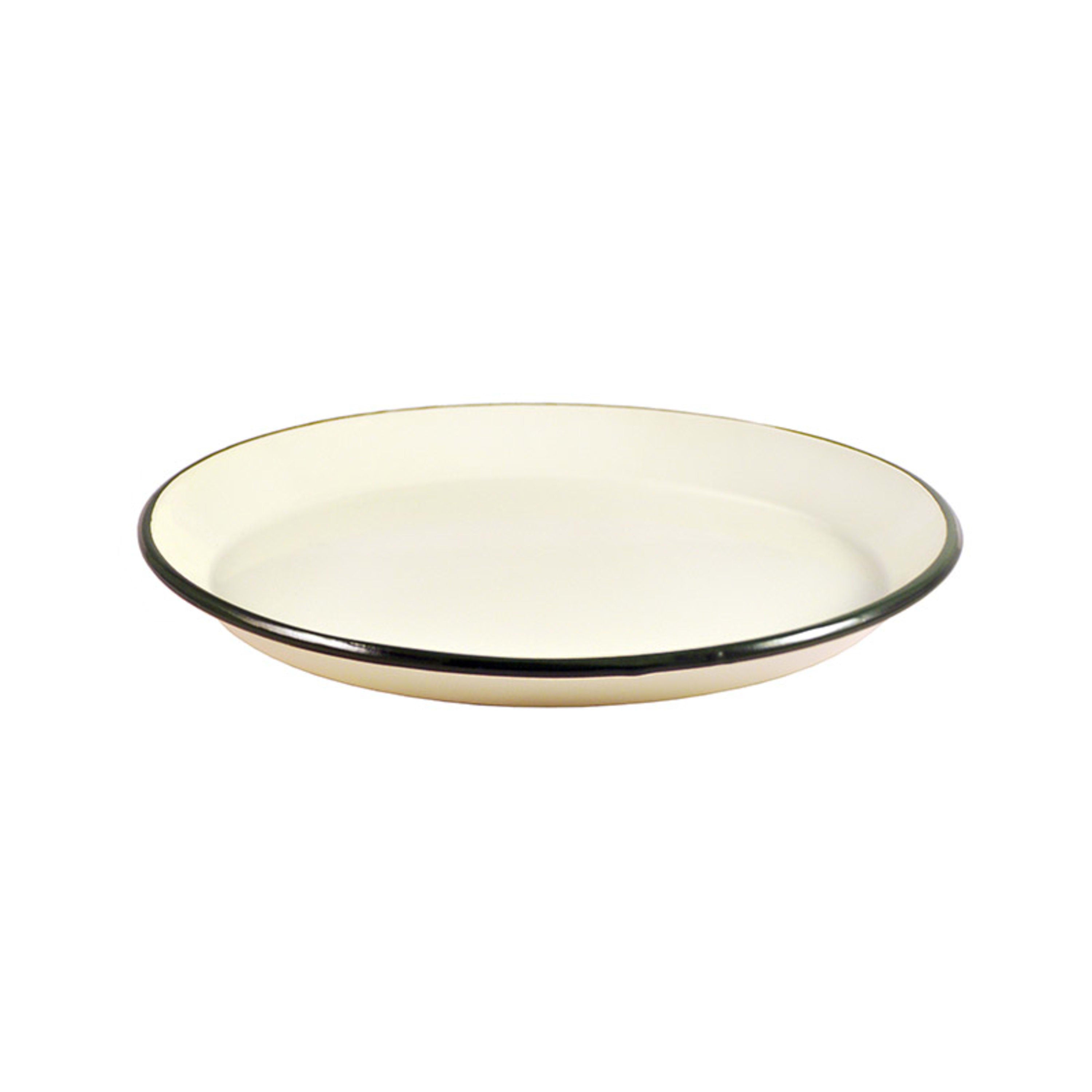 Urban Style Enamelware Share Plate 30x2.85cm - Cottage with Green Rim