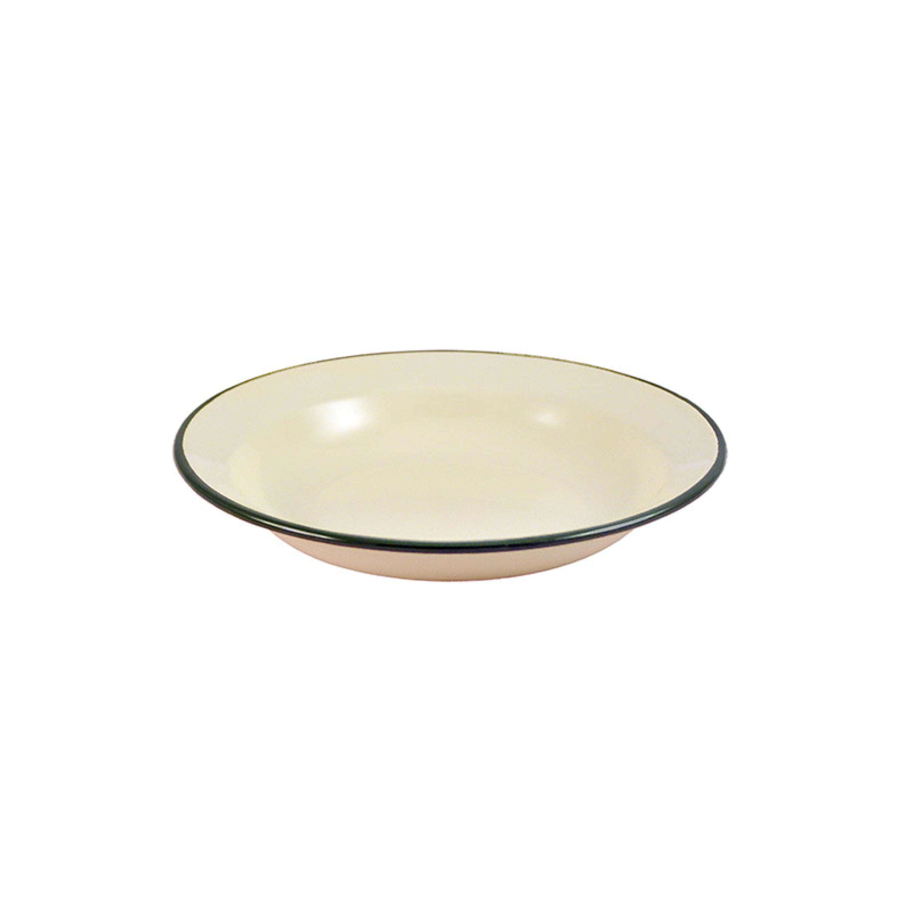 Urban Style Enamelware Risotto Plate 24x4.1cm - Cottage with Green Rim