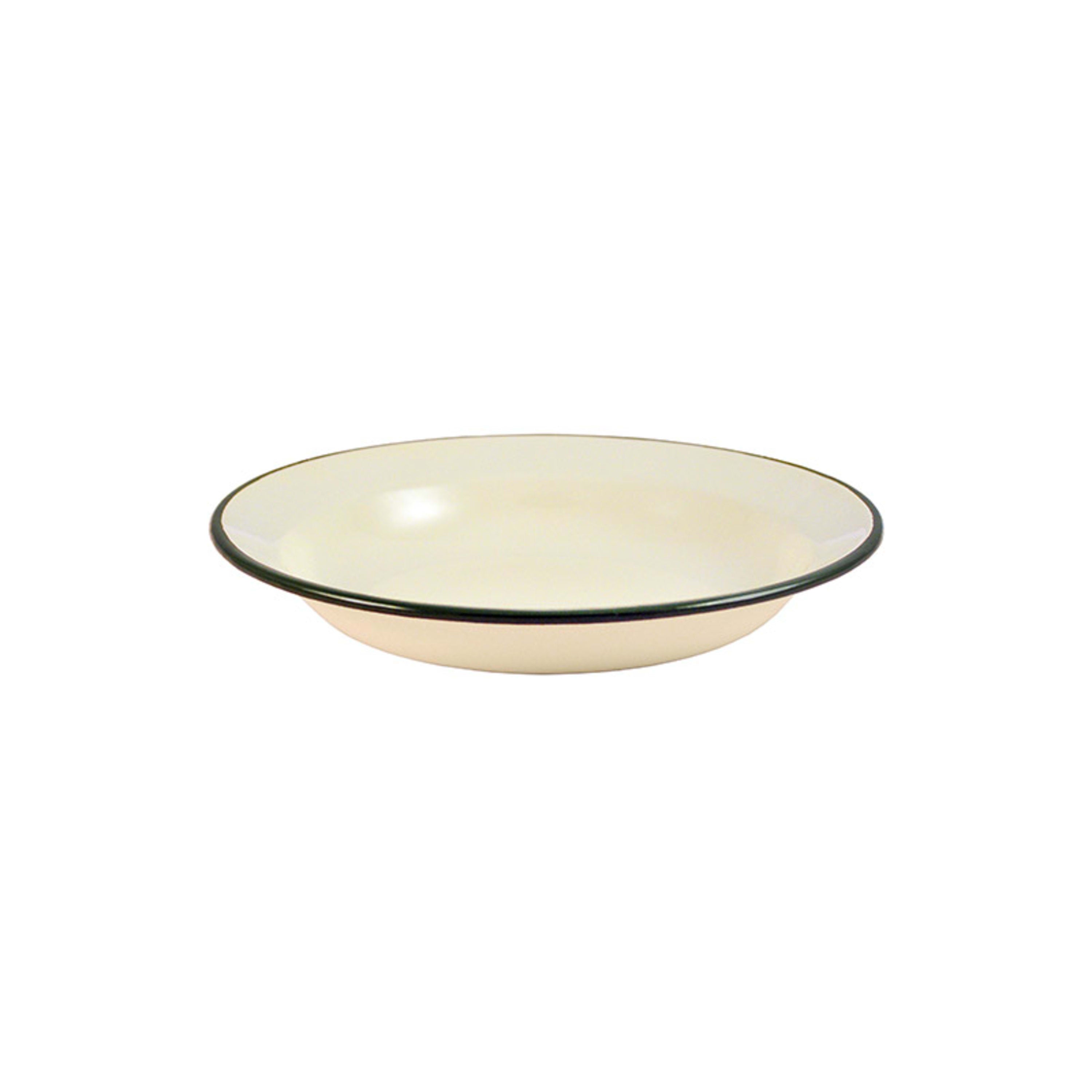Urban Style Enamelware Risotto Plate 24x4.1cm - Cottage with Green Rim