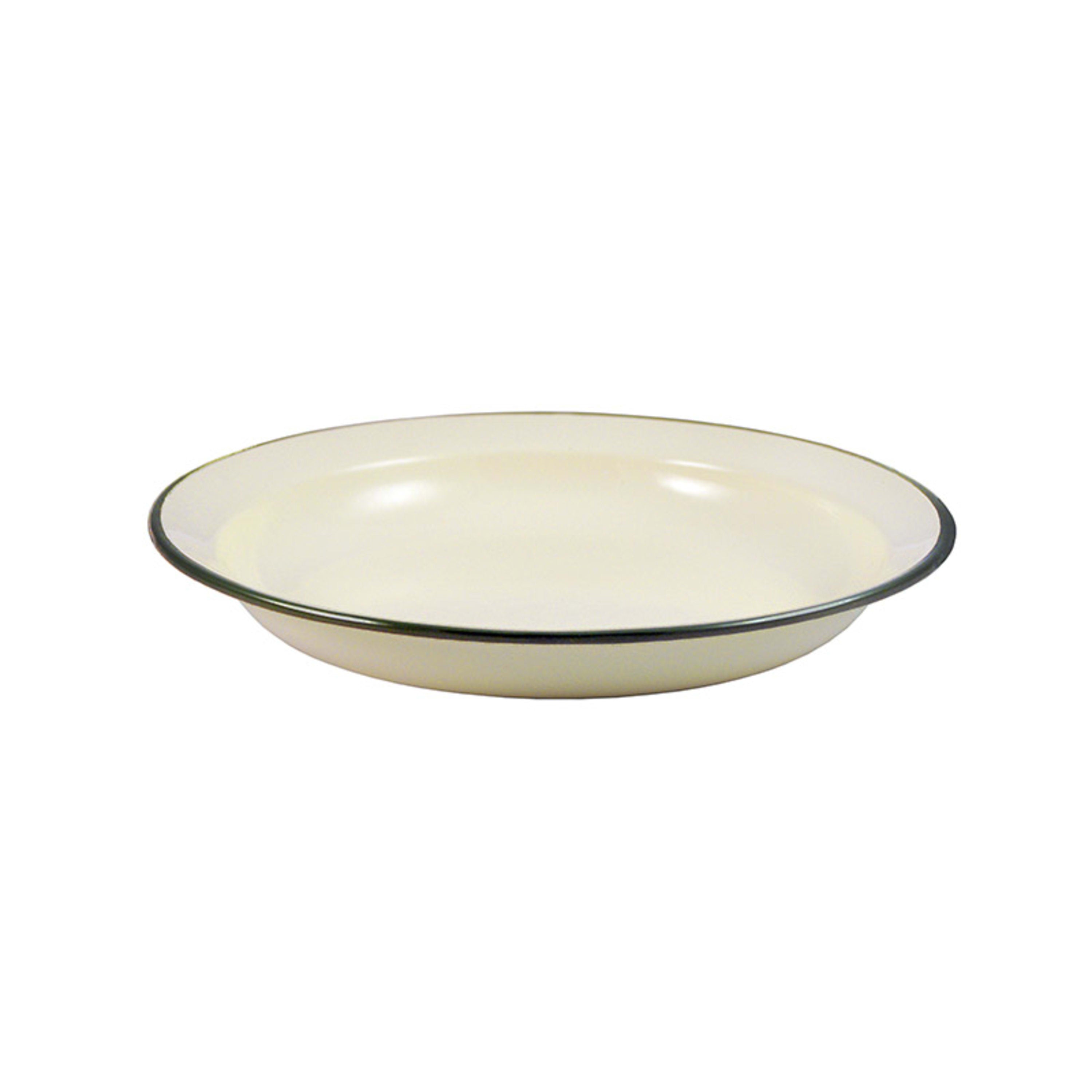 Urban Style Enamelware Pasta Plate 28x3.9cm - Cottage with Green Rim