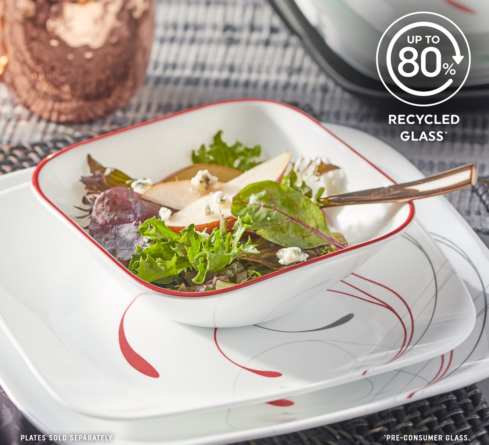 Corelle Round Splendor Soup Cereal Square Bowl 650mL - 6 Pack