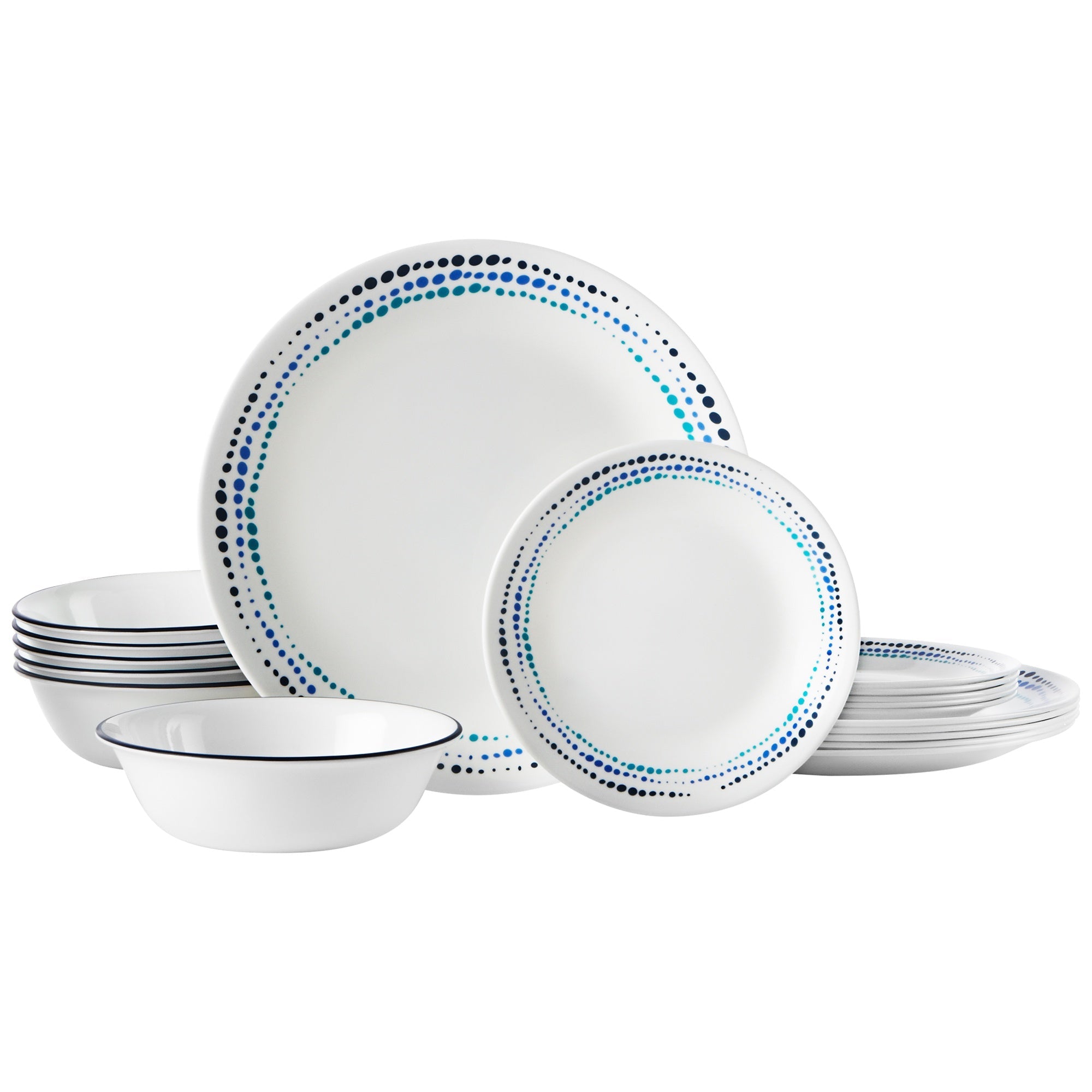Corelle Ocean Blues 18 Piece Dinner Set