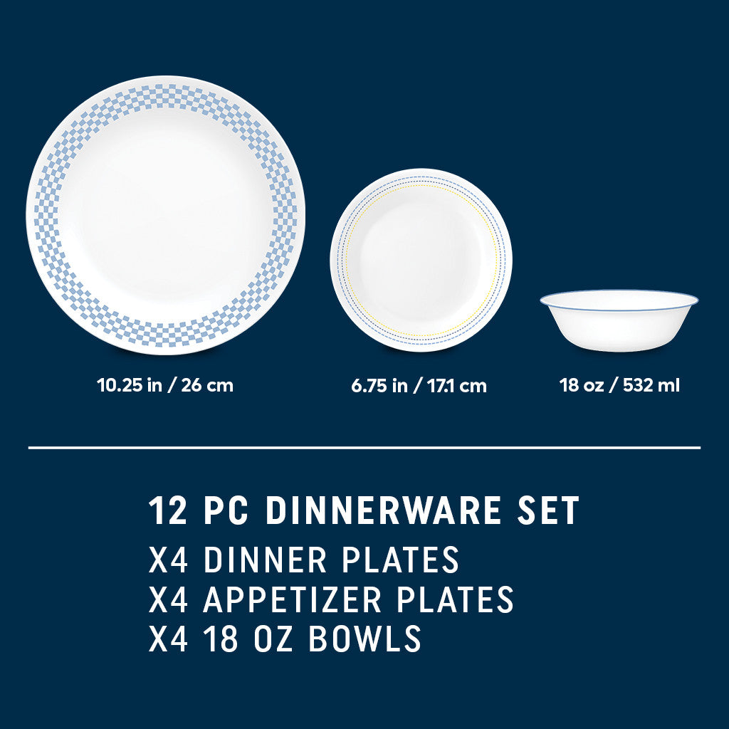 Corelle Amelia 12 Piece Dinner Set