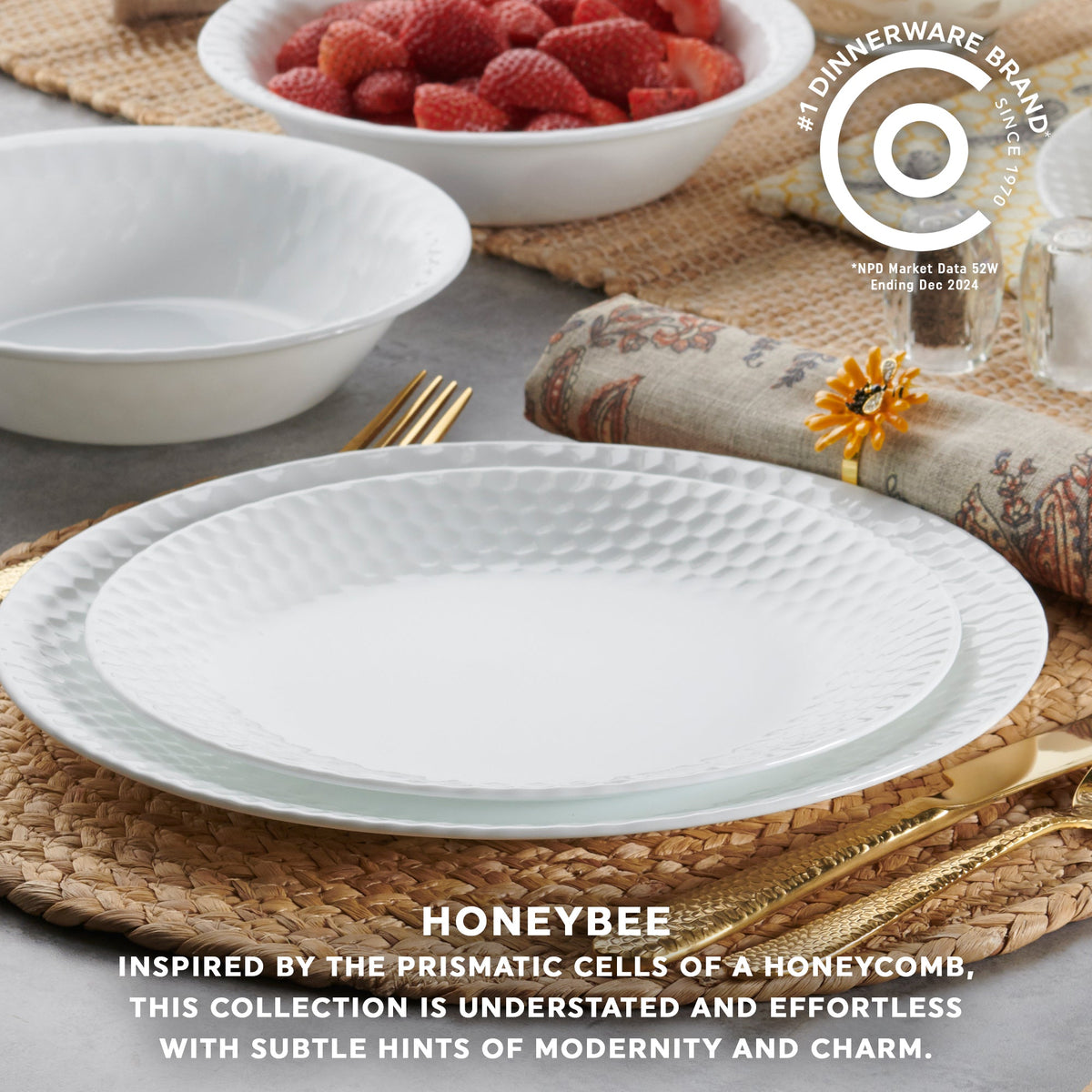 Corelle Honeybee 18 Piece Dinner Set