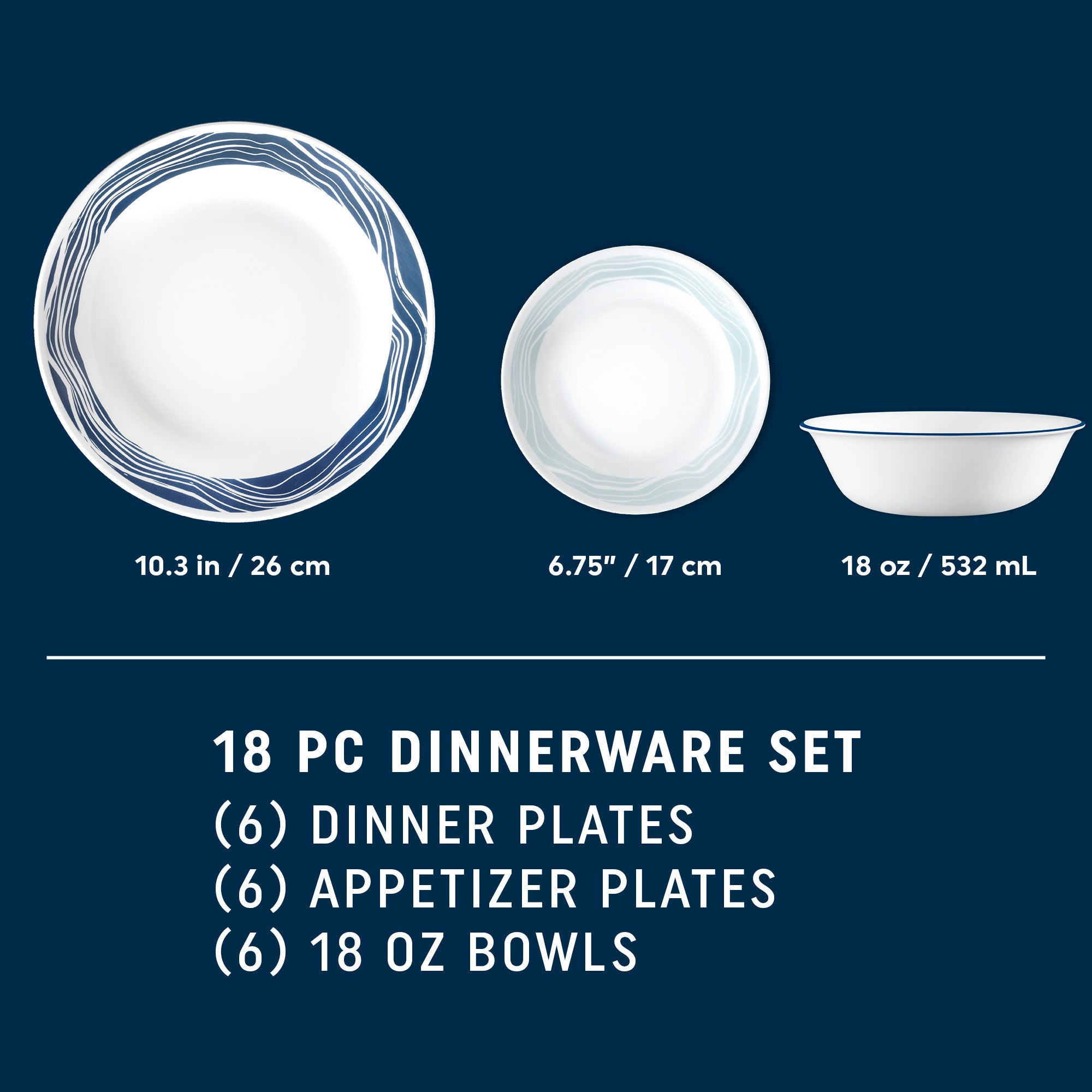 Corelle Acadia 18 Piece Dinner Set