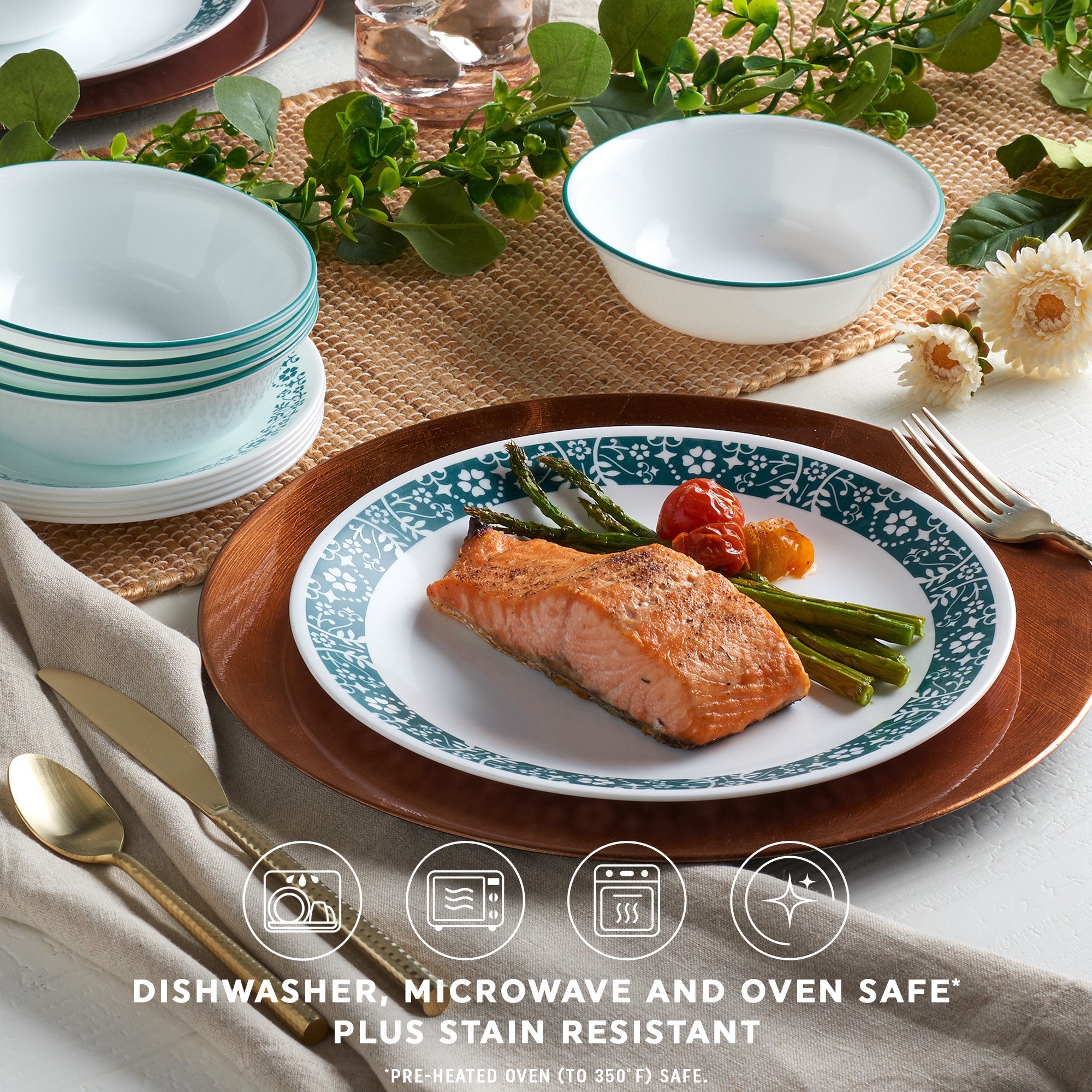 Corelle Penelope 18 Piece Dinner Set