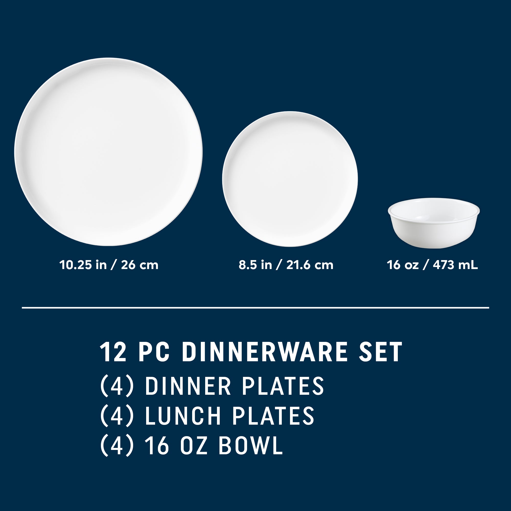 Corelle Modern 12 Piece Dinner Round Set