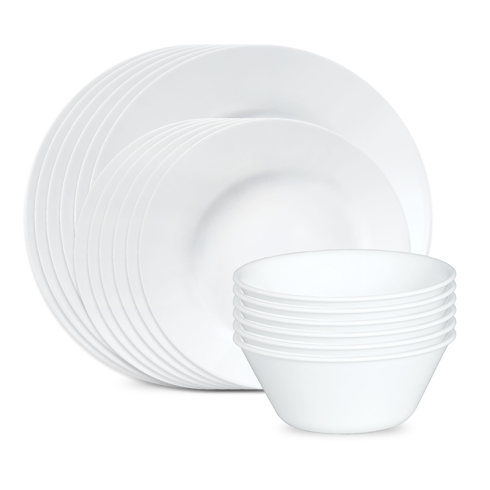 Corelle Dazzling White Wide Rim 18 Piece Dinner Set