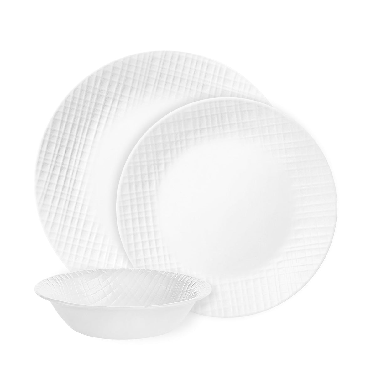 Corelle Linen Weave 12 Piece Dinner Set