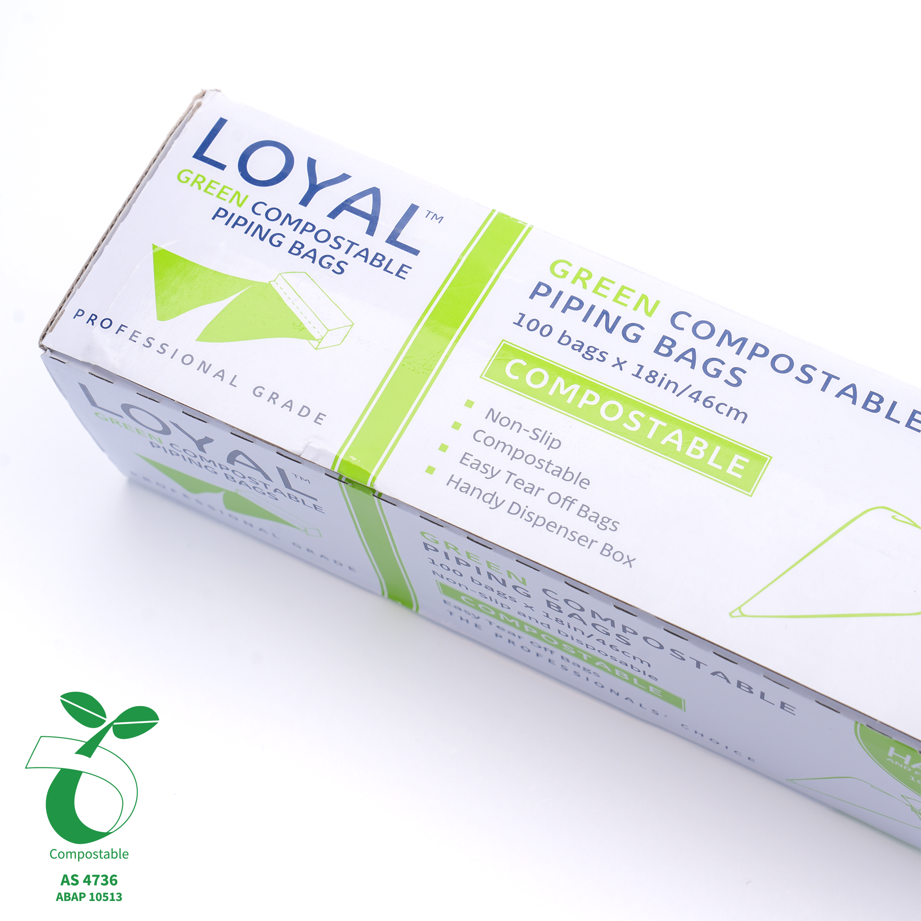 LOYAL Compostable Piping Bags Green 18 Inch 100 Piece