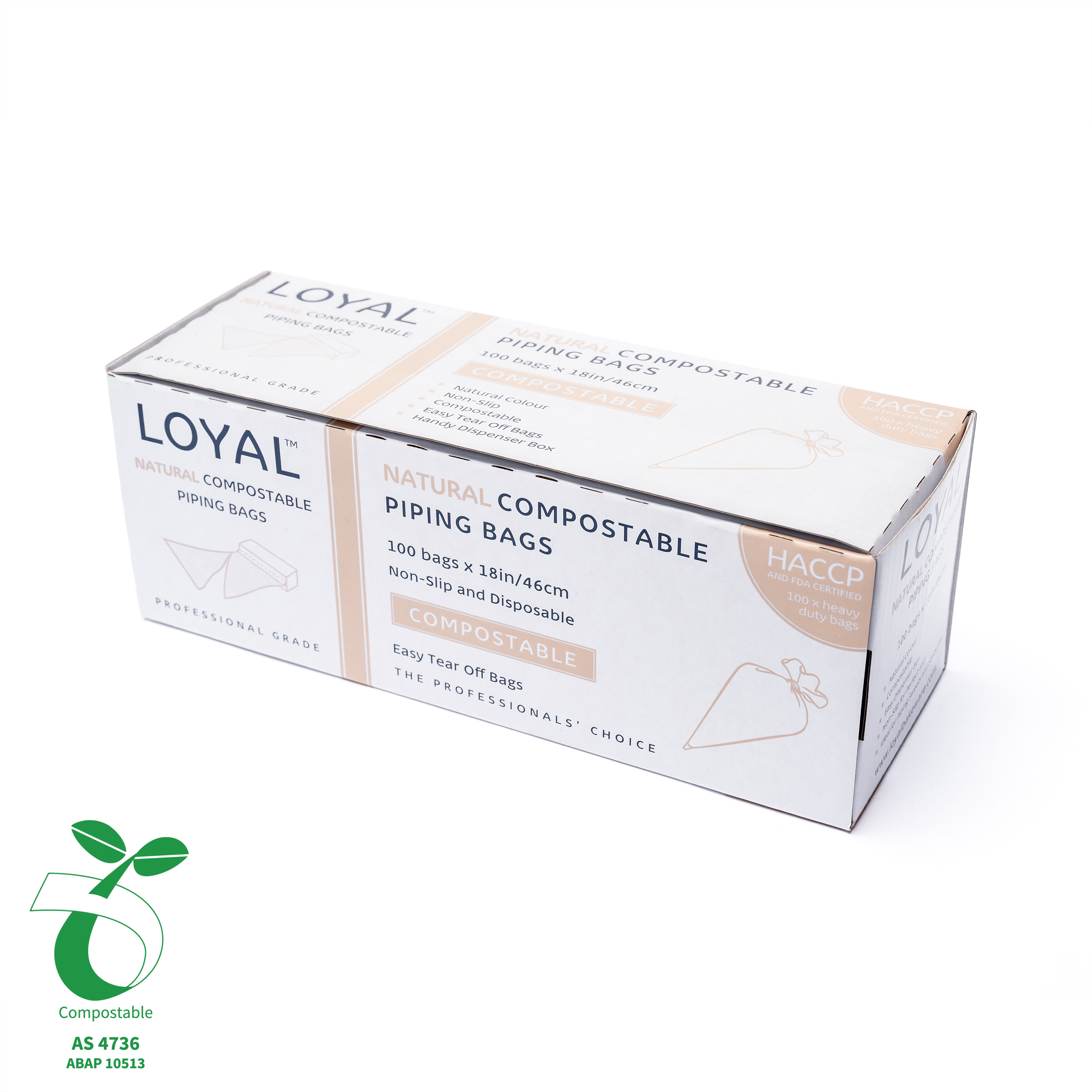 LOYAL Compostable Piping Bags Natural 18 Inch 100 Piece