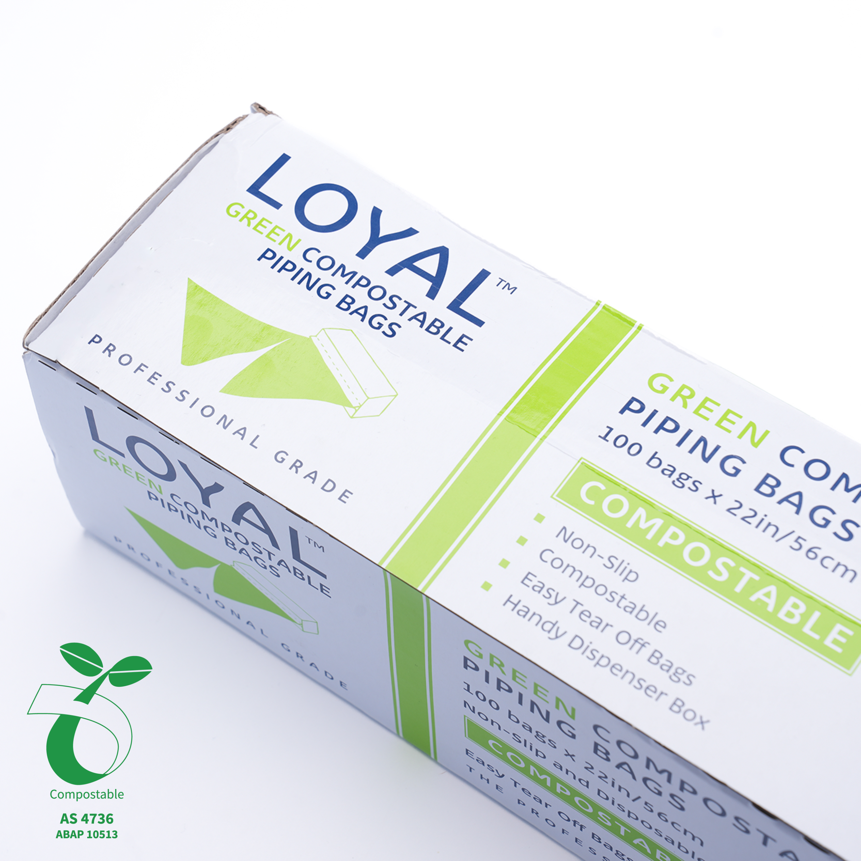 LOYAL Compostable Piping Bags Green 22 Inch 100 Piece