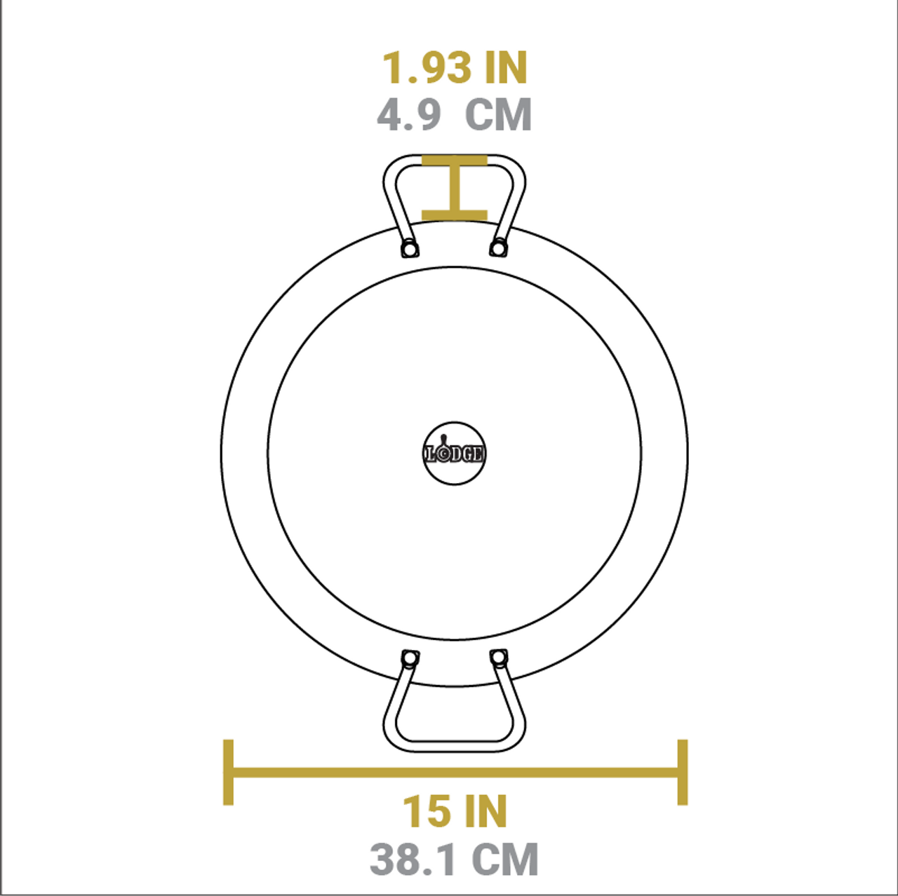 Lodge 15 Inch Seasoned Carbon Steel Dual Handle Pan