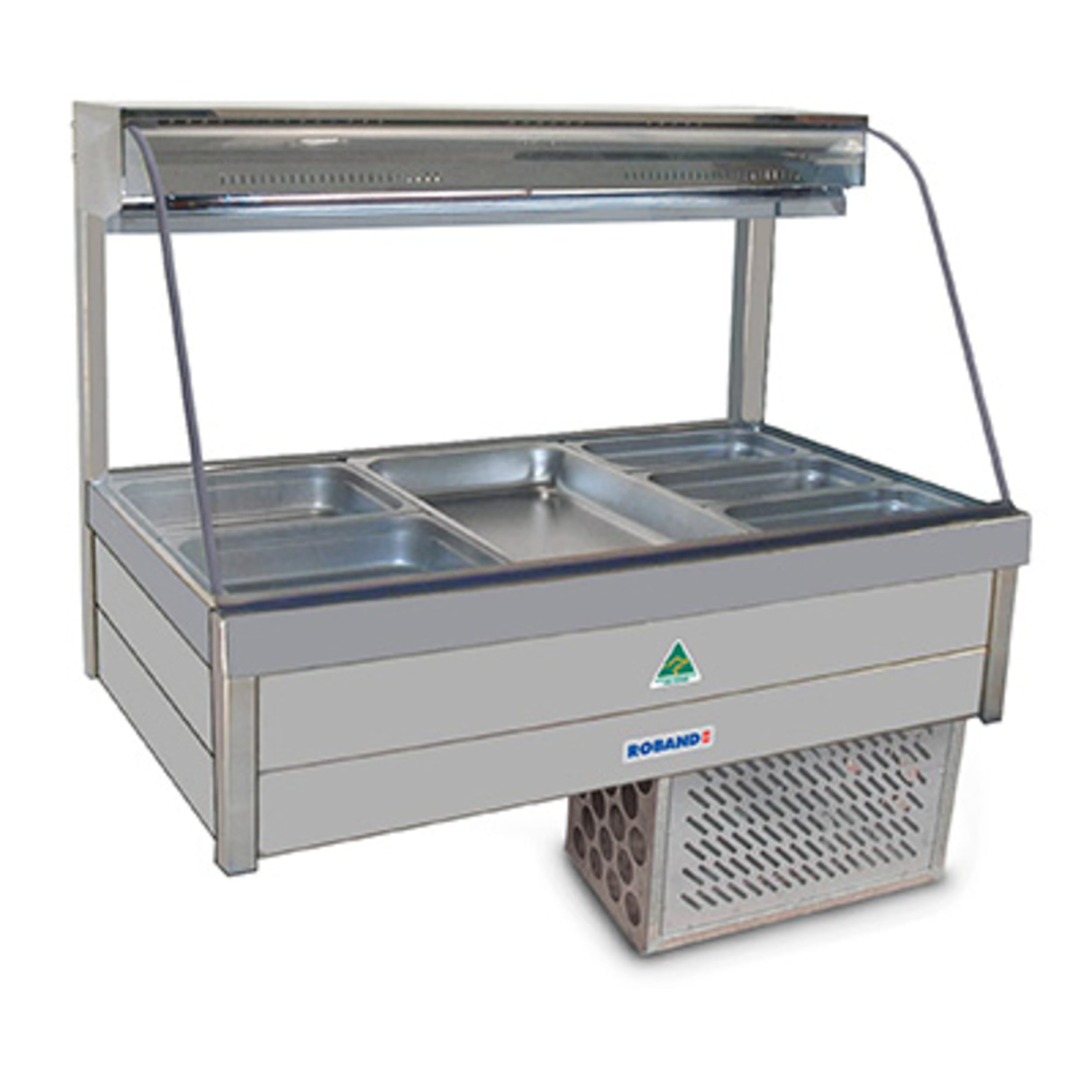 Roband Freestanding Commercial Curved Glass Refrigerated Cold Plate & Cross Fin Coil CRX23RD