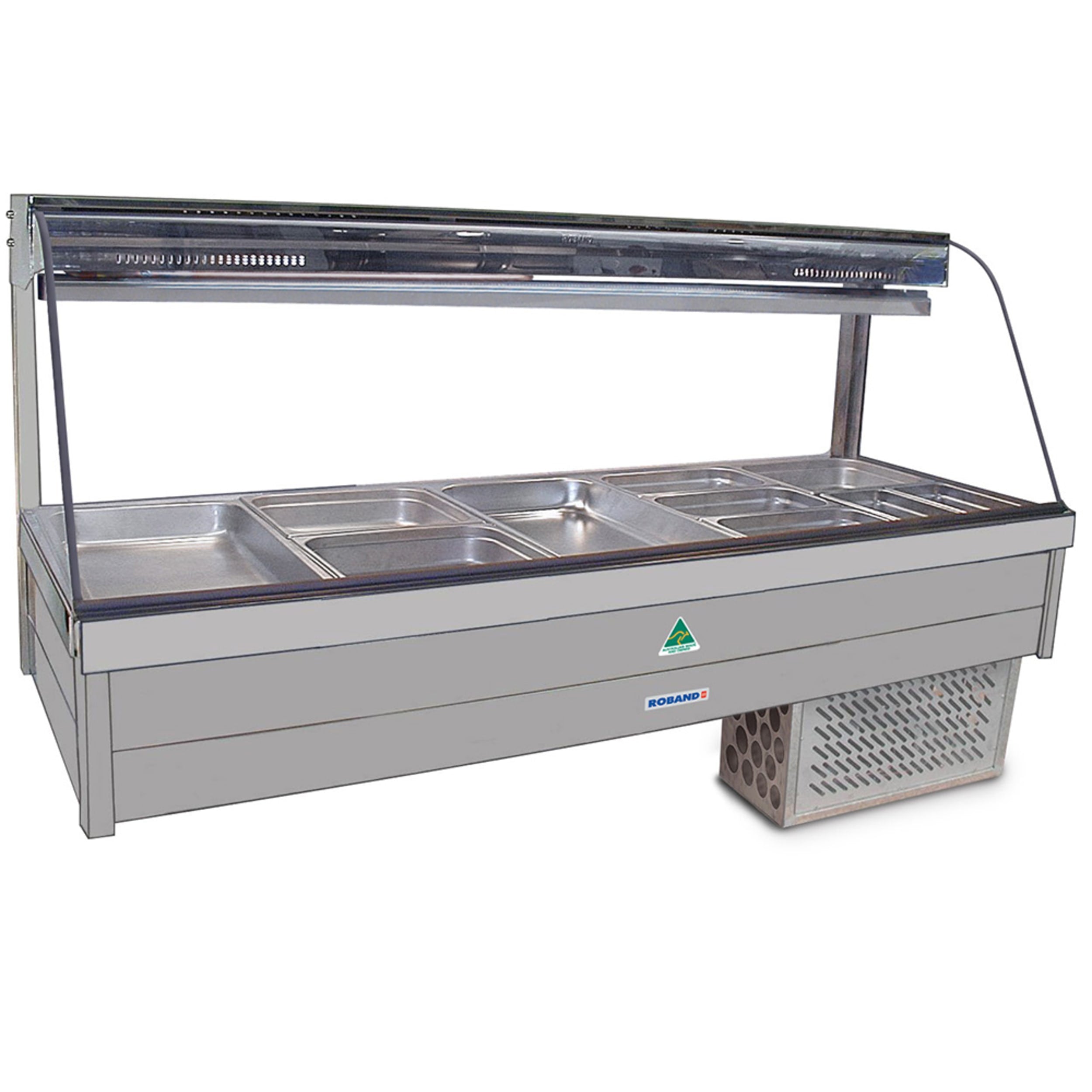 Roband Freestanding Commercial Curved Glass Refrigerated Cold Plate & Cross Fin Coil CRX25RD