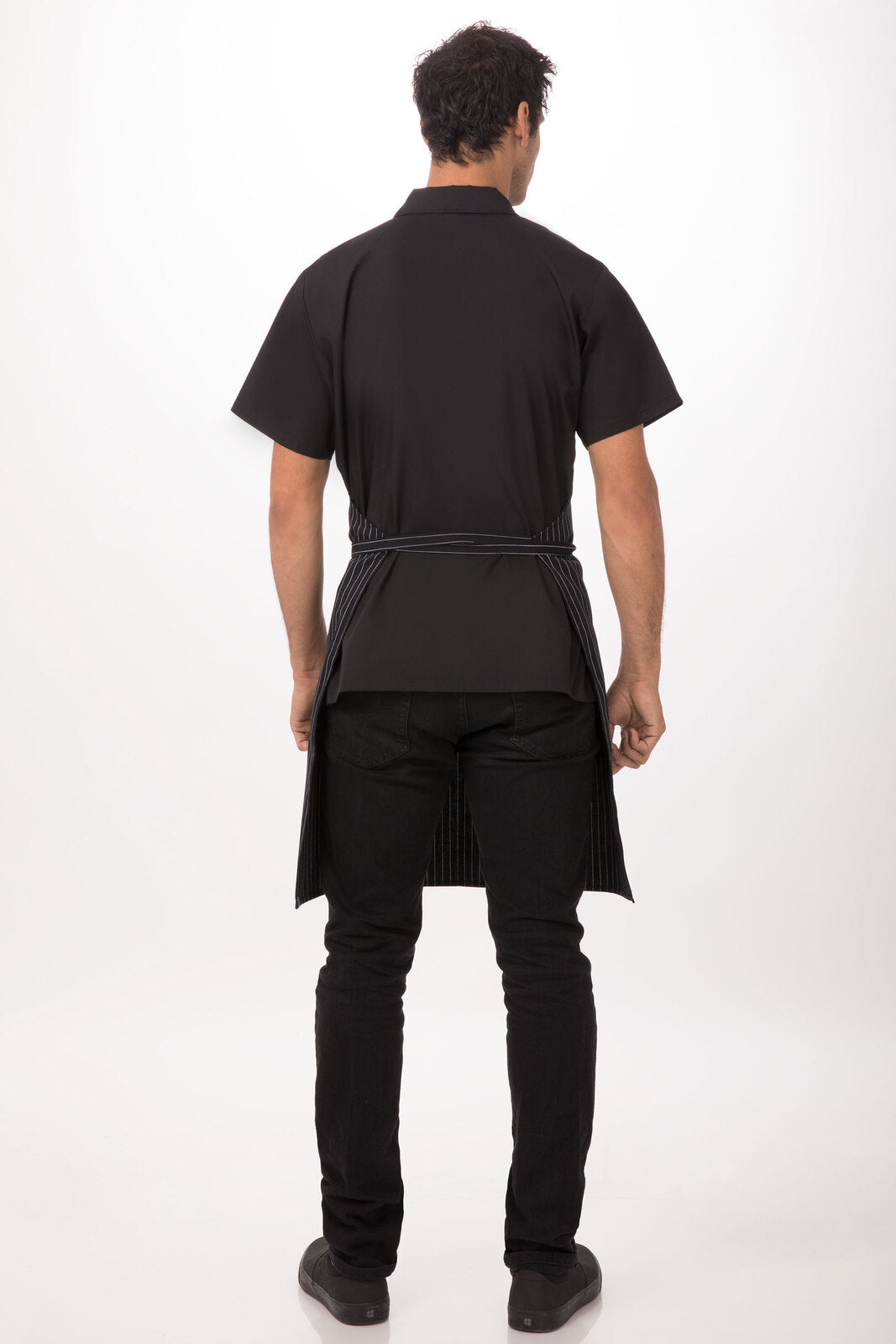 Chef Works Adjustable Bib Apron - Black Stripe