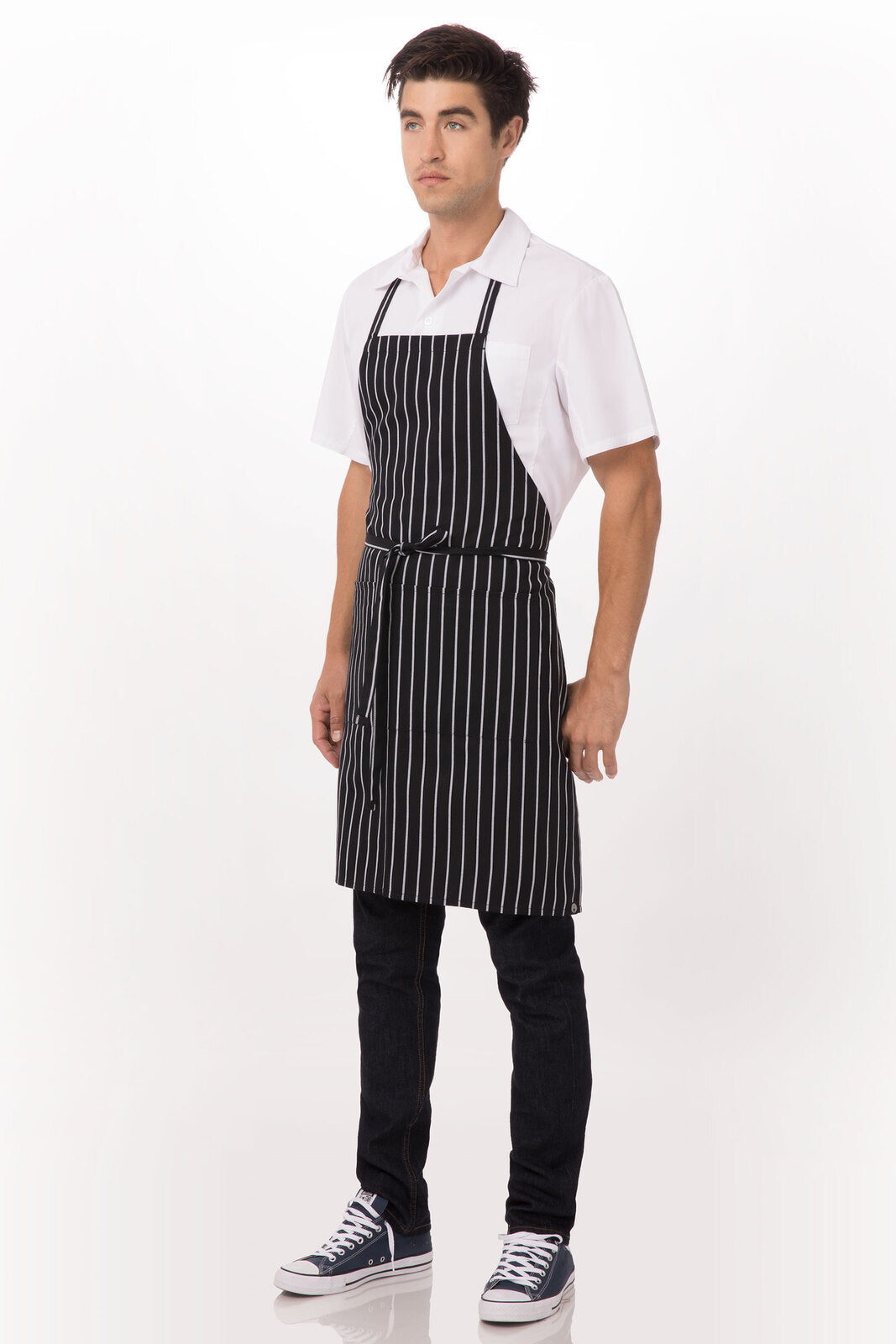 Chef Works Bib Apron - Black Stripe