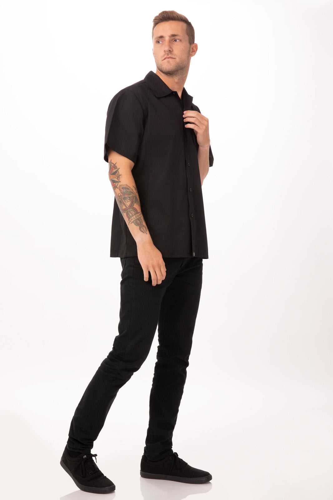 Chef Works Cool Vent Men's Cook Shirt - Black