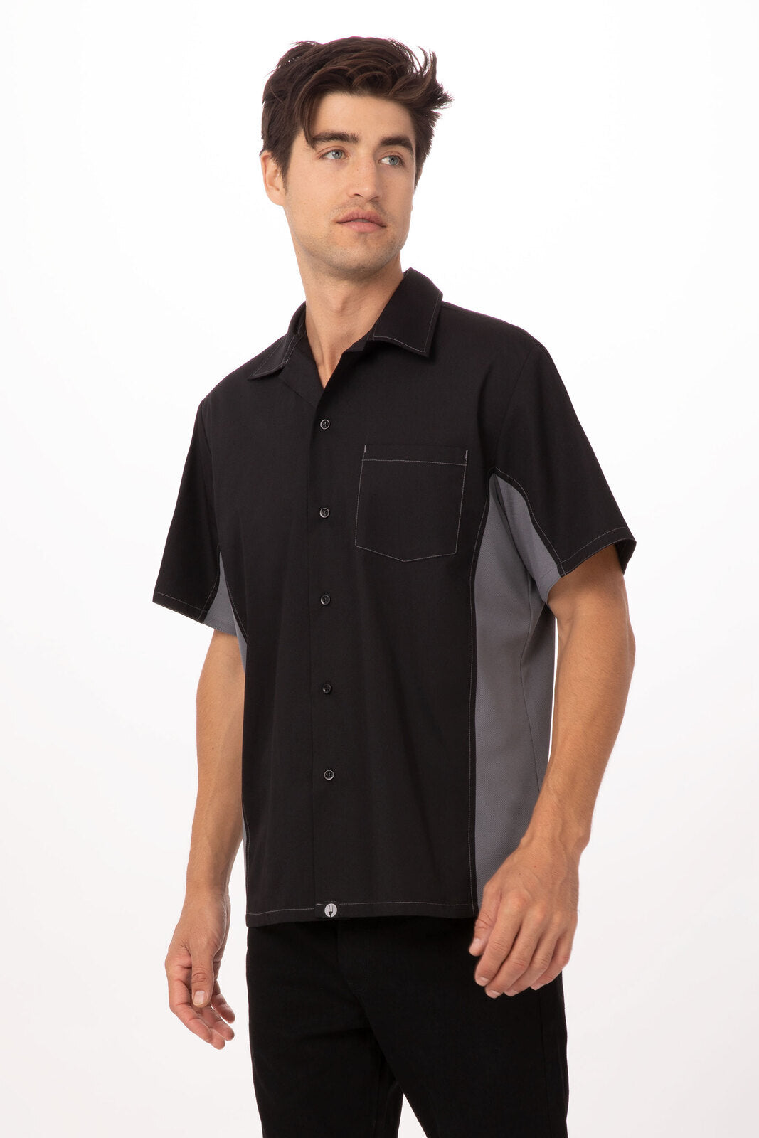 Chef Works Universal Contrast Men's Shirt - Grey
