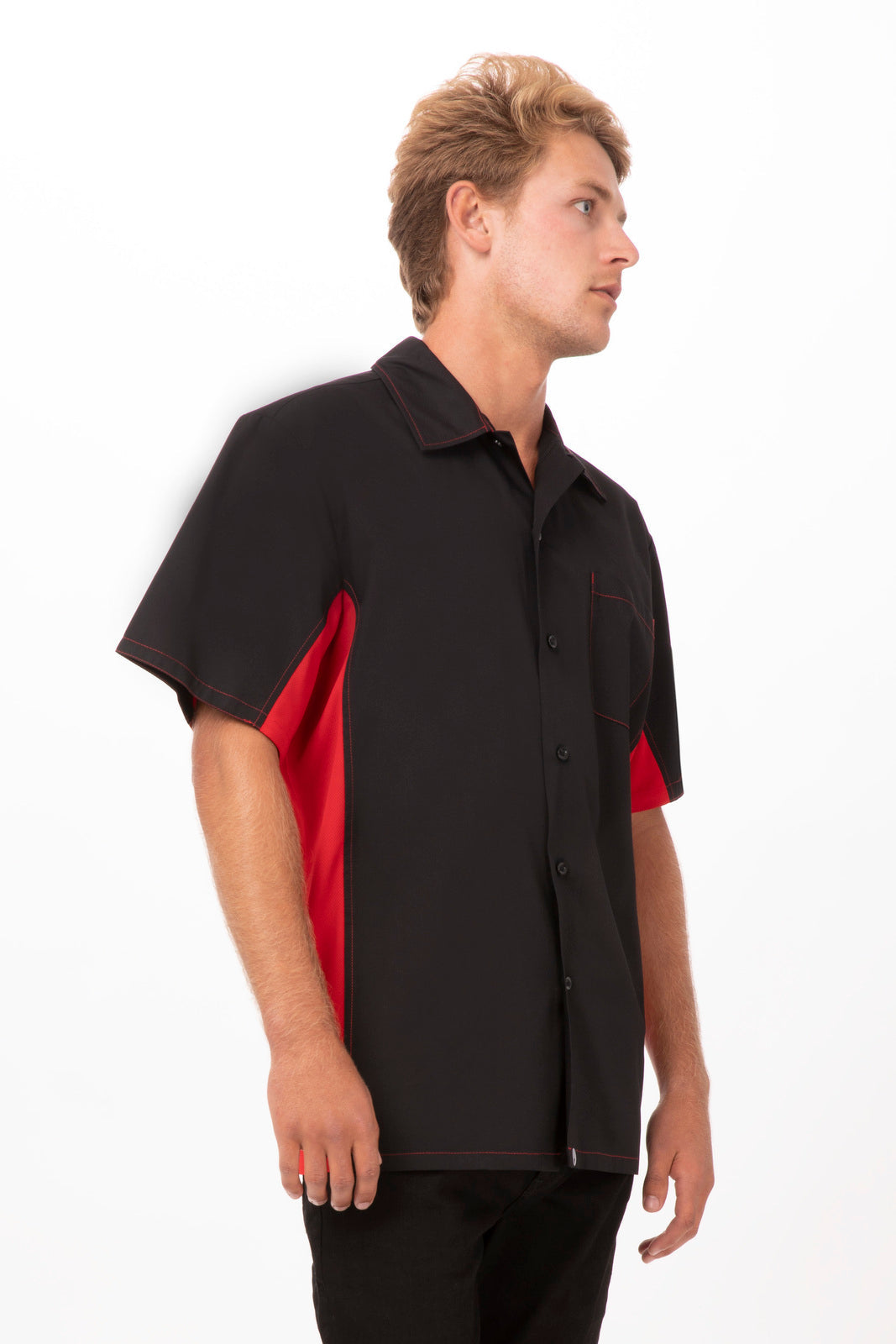 Chef Works Universal Contrast Men's Shirt - Red