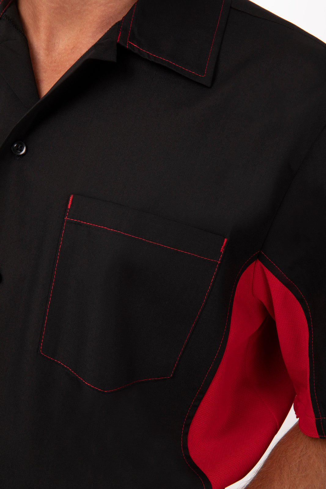 Chef Works Universal Contrast Men's Shirt - Red