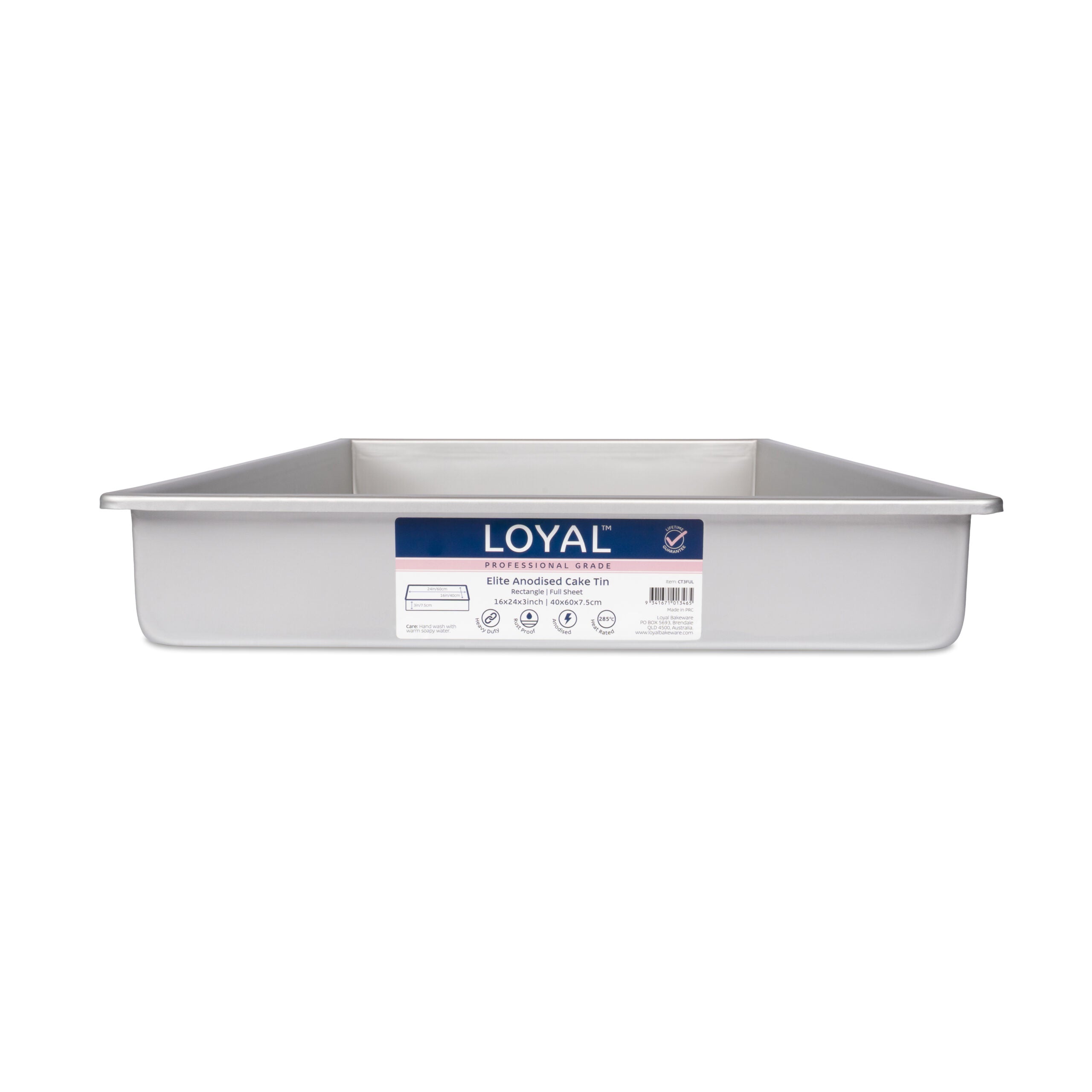 LOYAL Elite Anodised Full Slab Cake Tin 16 x 24 x 3 Inch