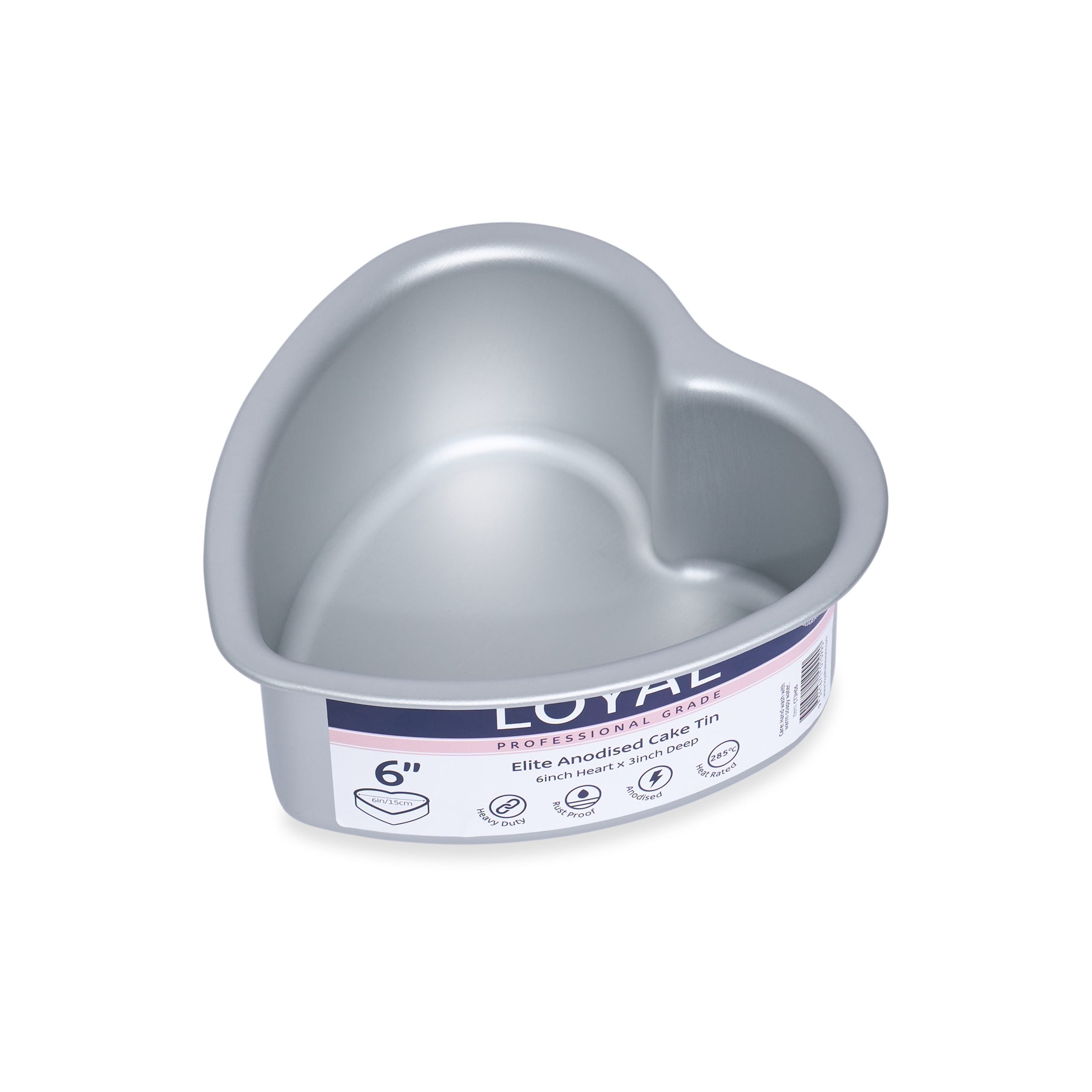 LOYAL Elite Anodised Heart Cake Tin 6 Inch