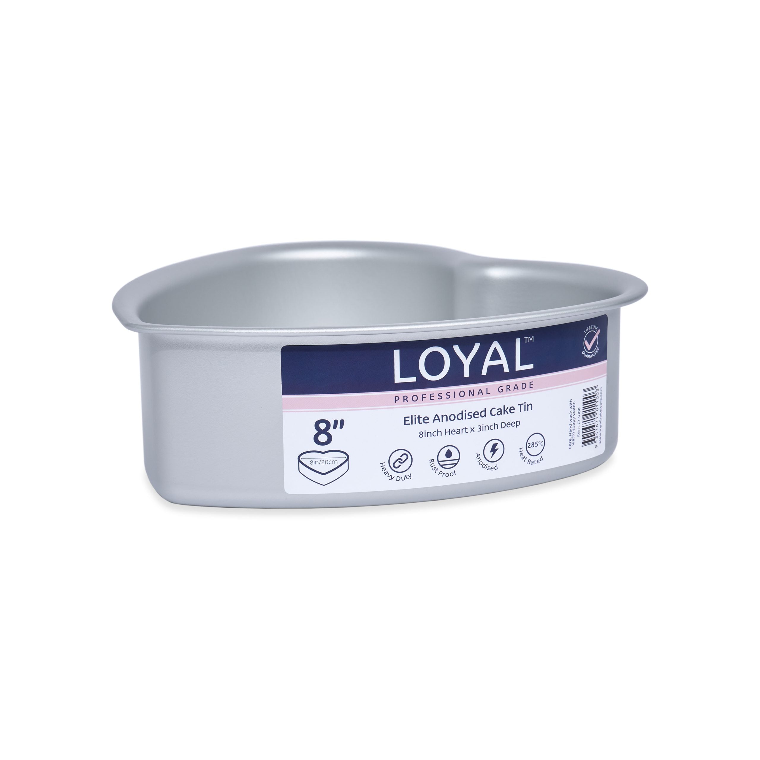LOYAL Elite Anodised Heart Cake Tin 8 Inch