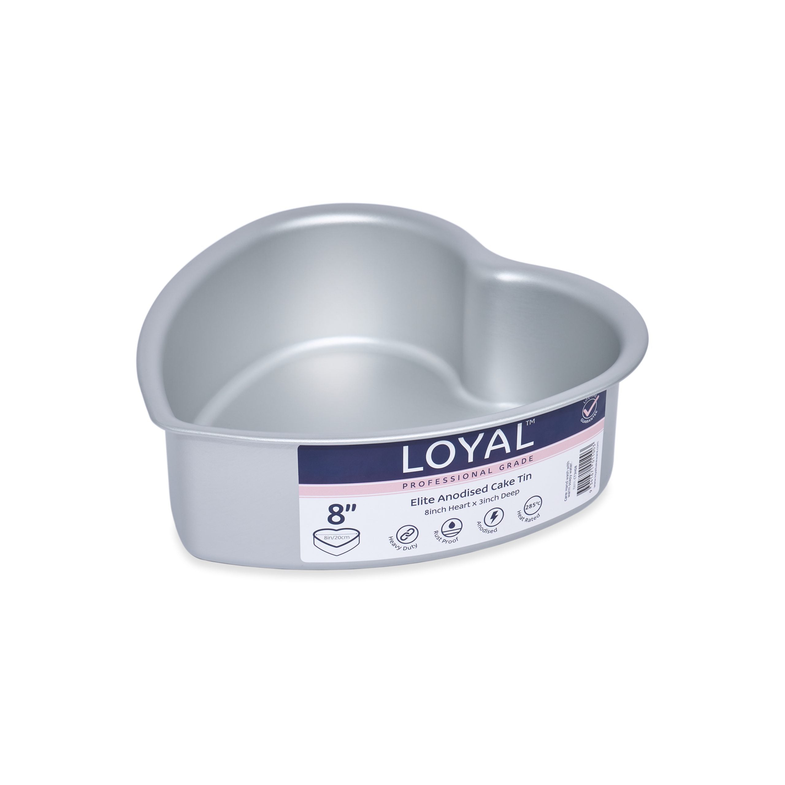 LOYAL Elite Anodised Heart Cake Tin 8 Inch