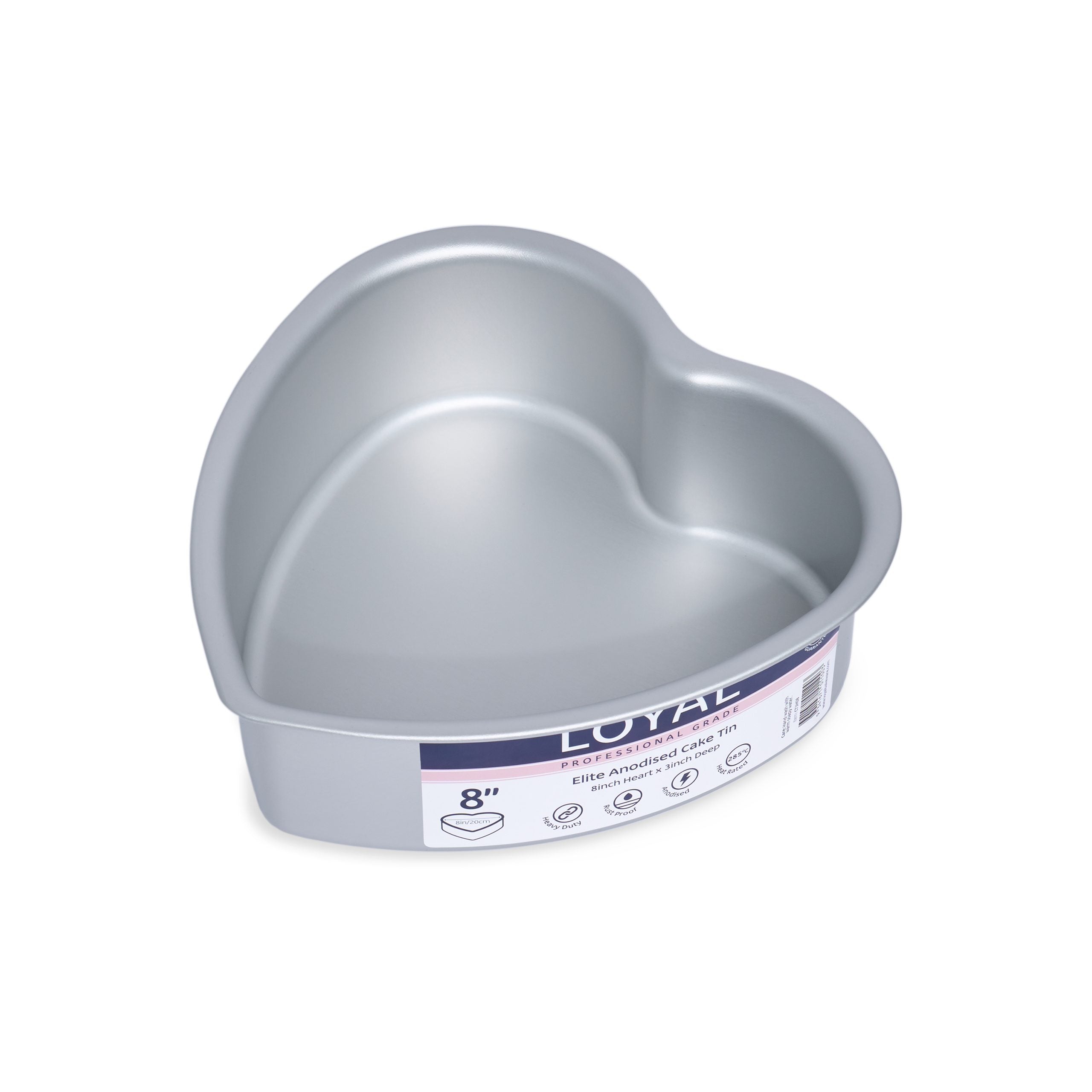 LOYAL Elite Anodised Heart Cake Tin 8 Inch