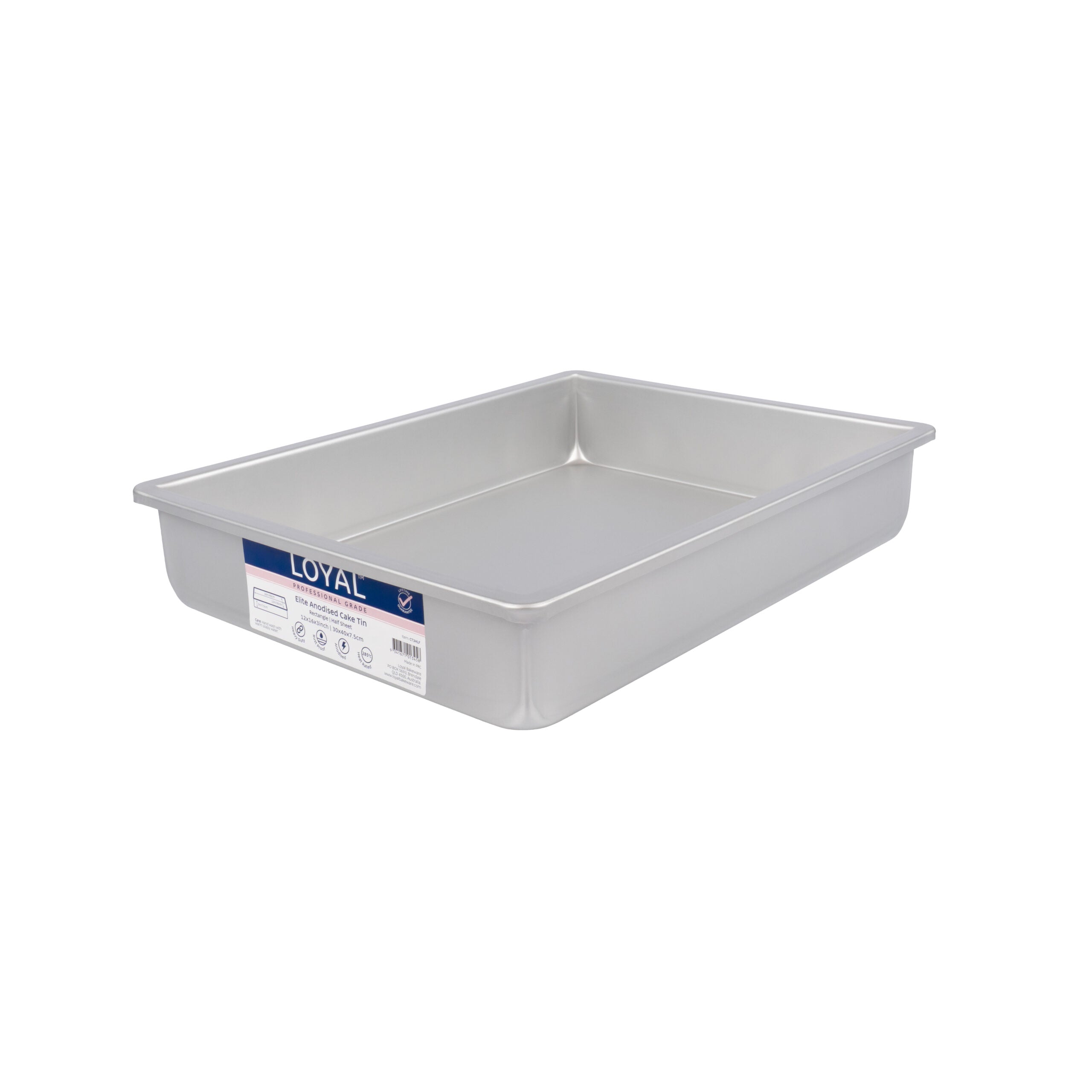 LOYAL Elite Anodised Half Slab Cake Tin 12 x 16 x 3 Inch