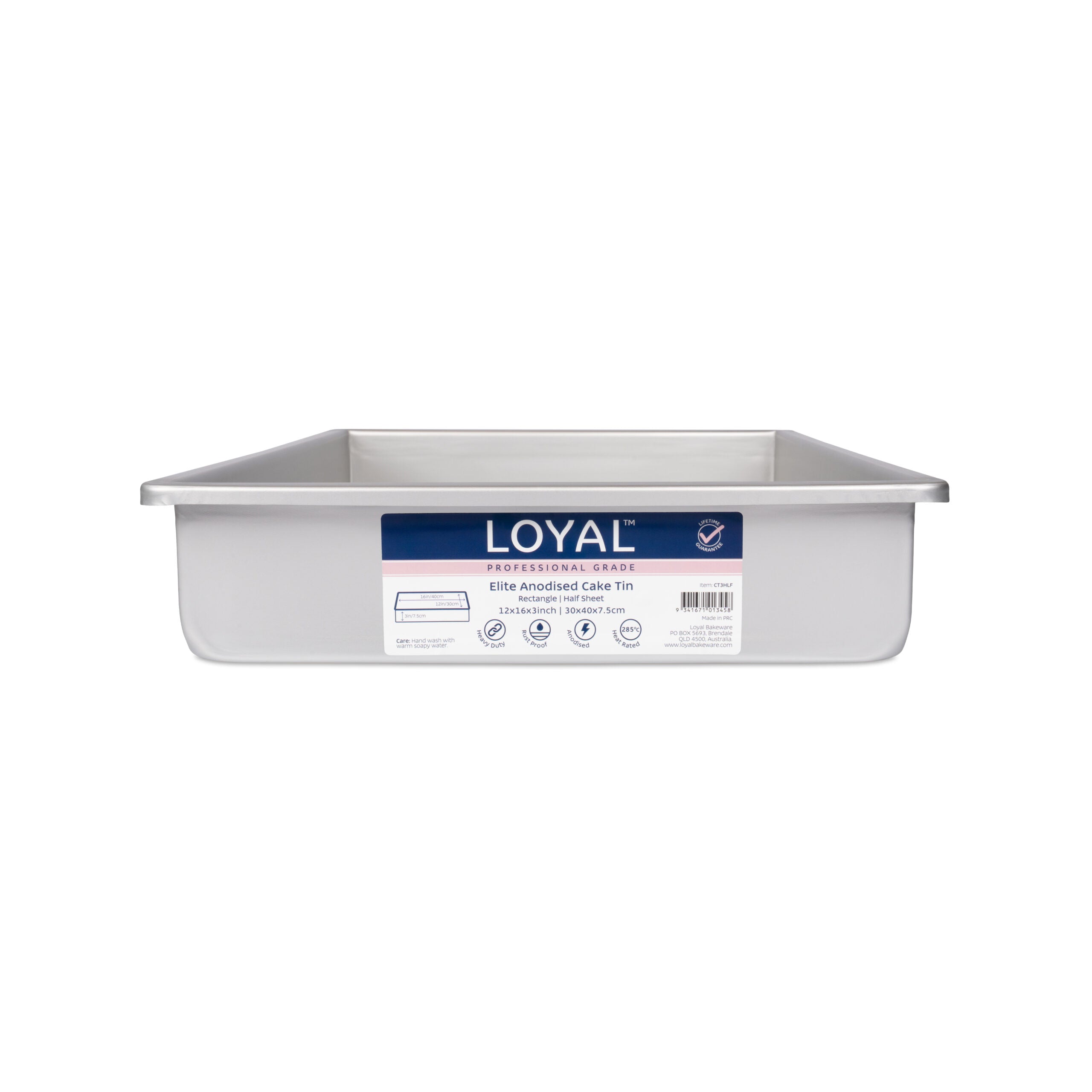 LOYAL Elite Anodised Half Slab Cake Tin 12 x 16 x 3 Inch