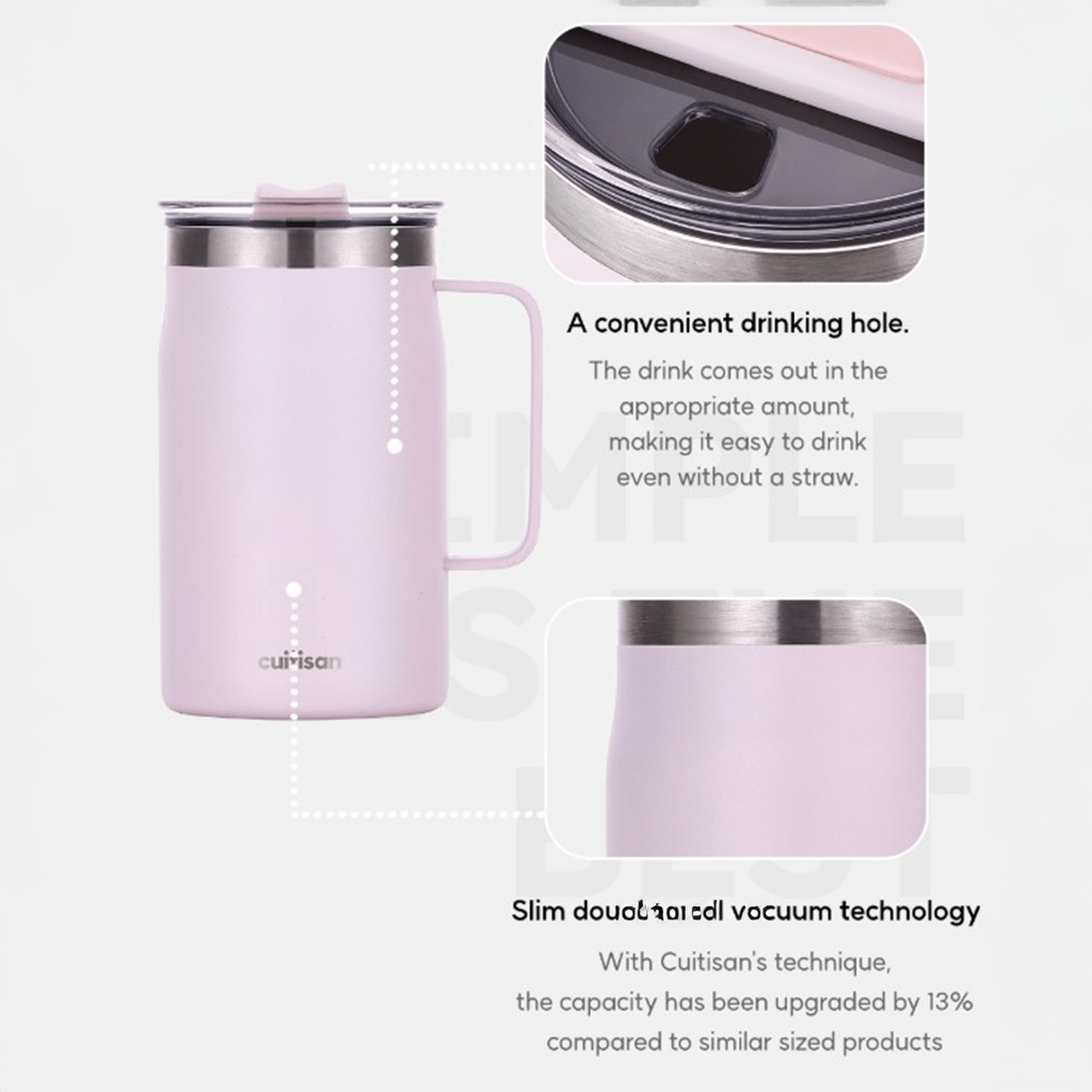 Cuitisan Trend Mug (530ml) Cream Lavender