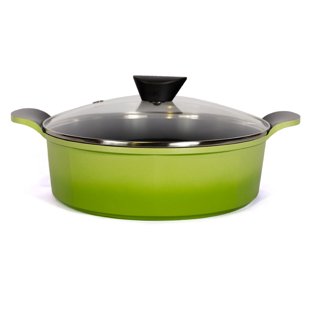 Neoflam Venn 28cm Low Casserole Induction Green 5.0L