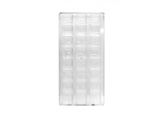 Chocolate World Alphabet Chocolate Mould Square A–M & 1–5