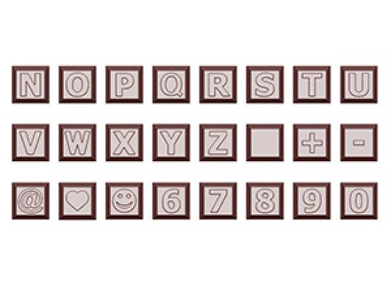 Chocolate World Alphabet Chocolate Mould Square N–Z & 0–9