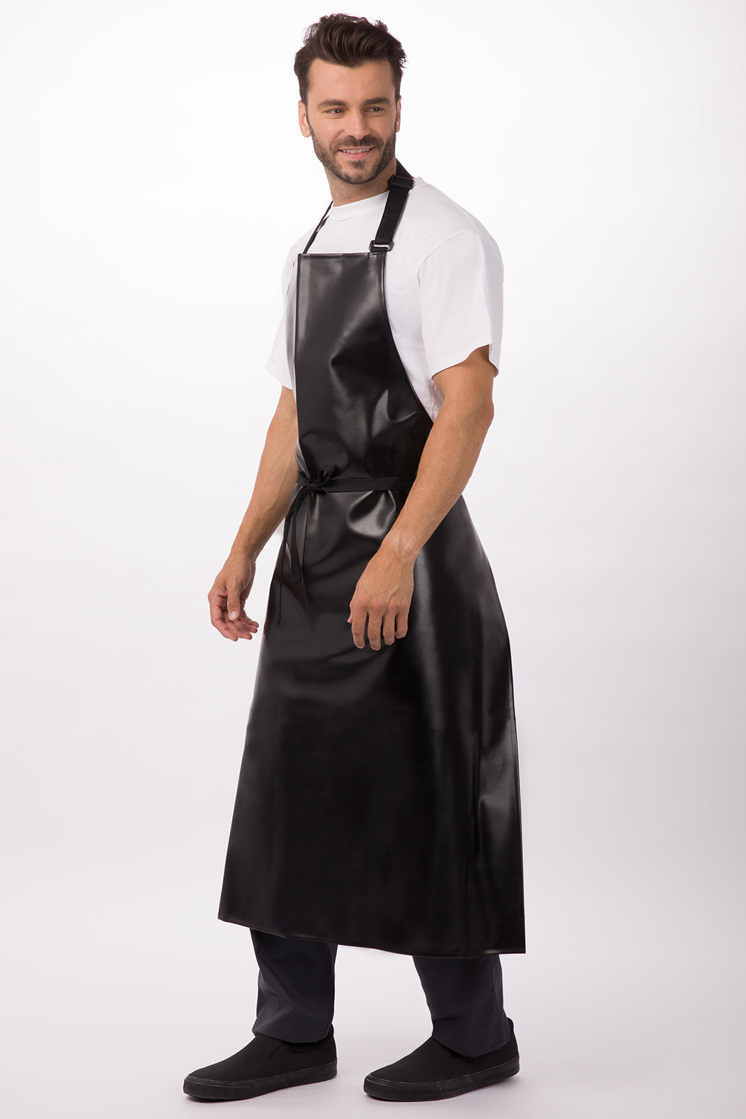 Chef Works Long PVC Bib Apron - Black