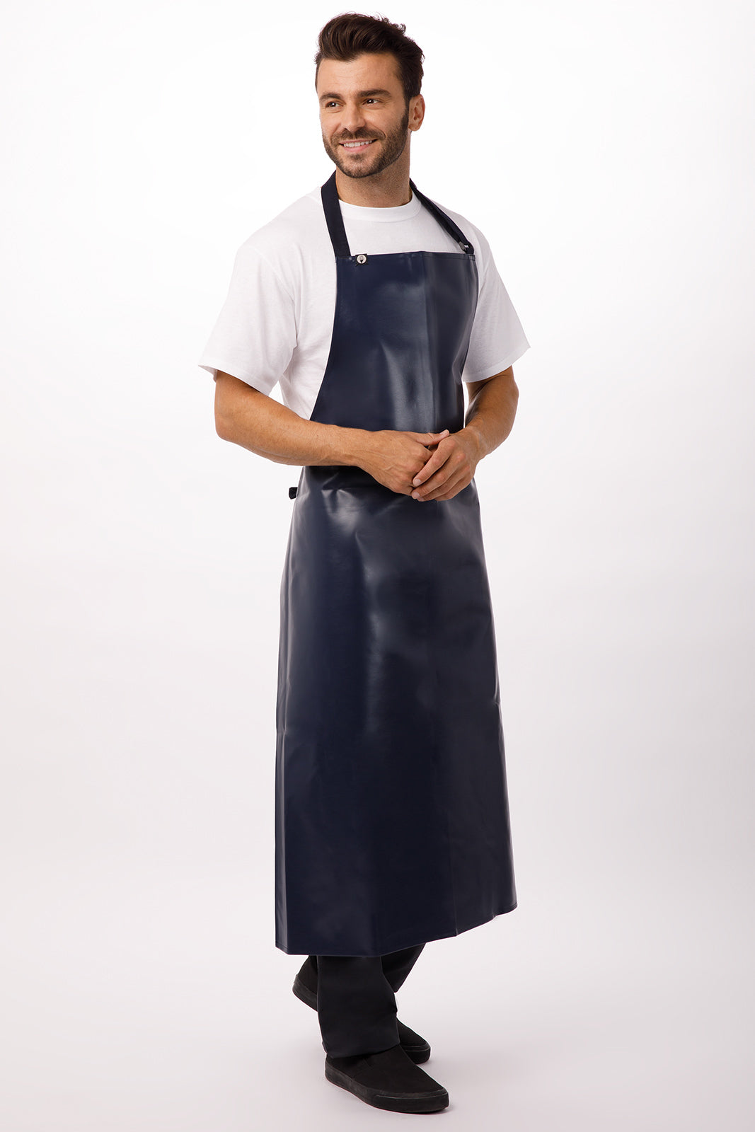 Chef Works Long PVC Bib Apron - Navy