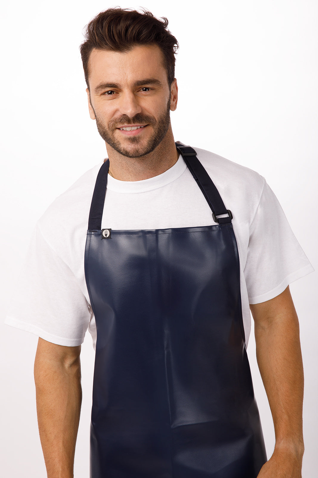 Chef Works Long PVC Bib Apron - Navy