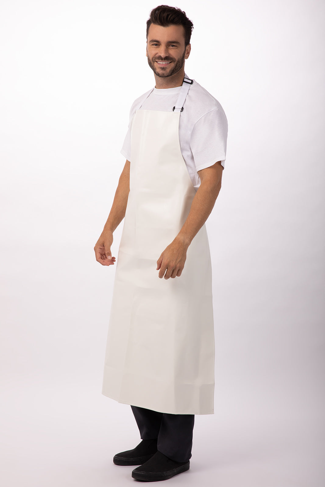 Chef Works Long PVC Bib Apron - White
