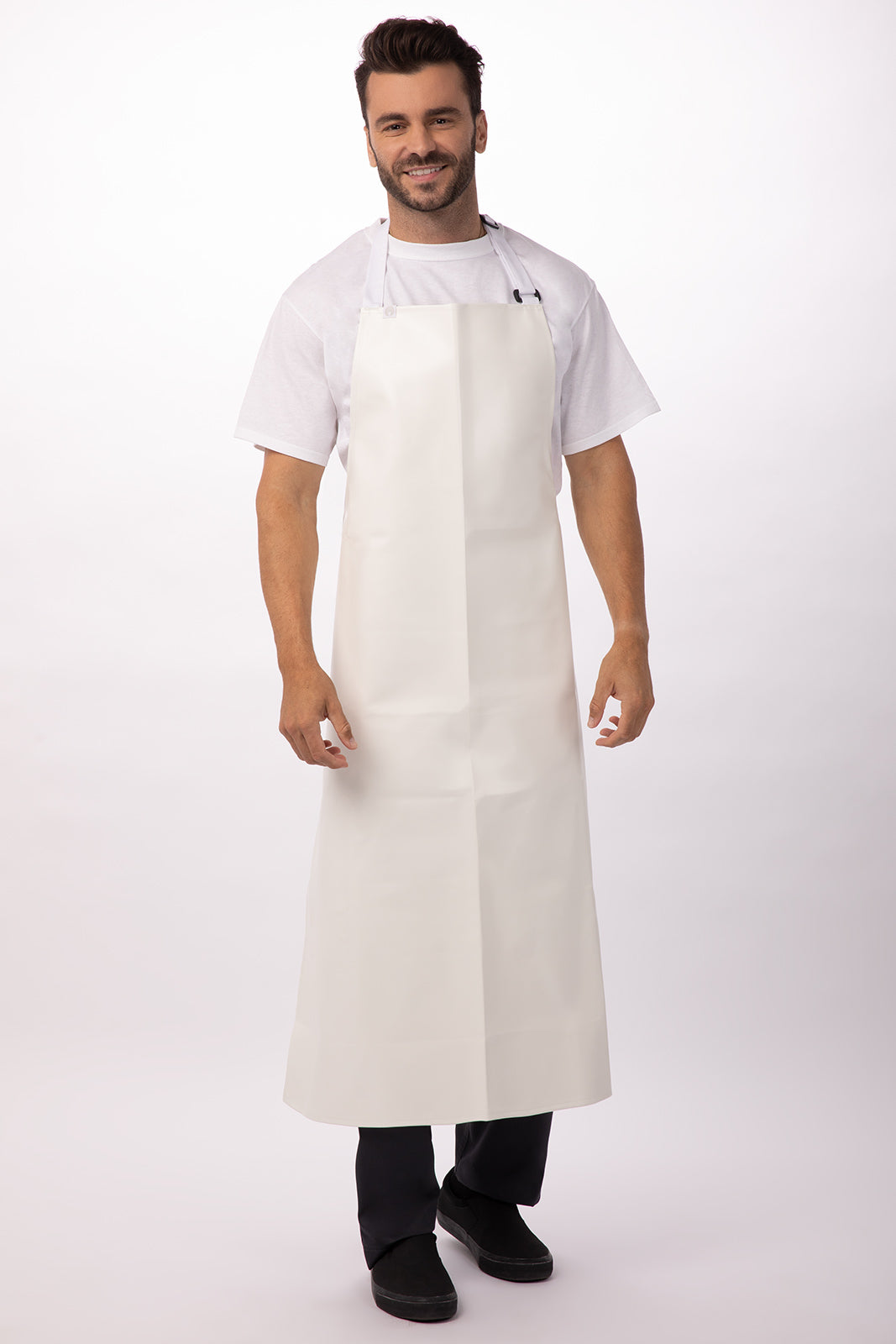 Chef Works Long PVC Bib Apron - White
